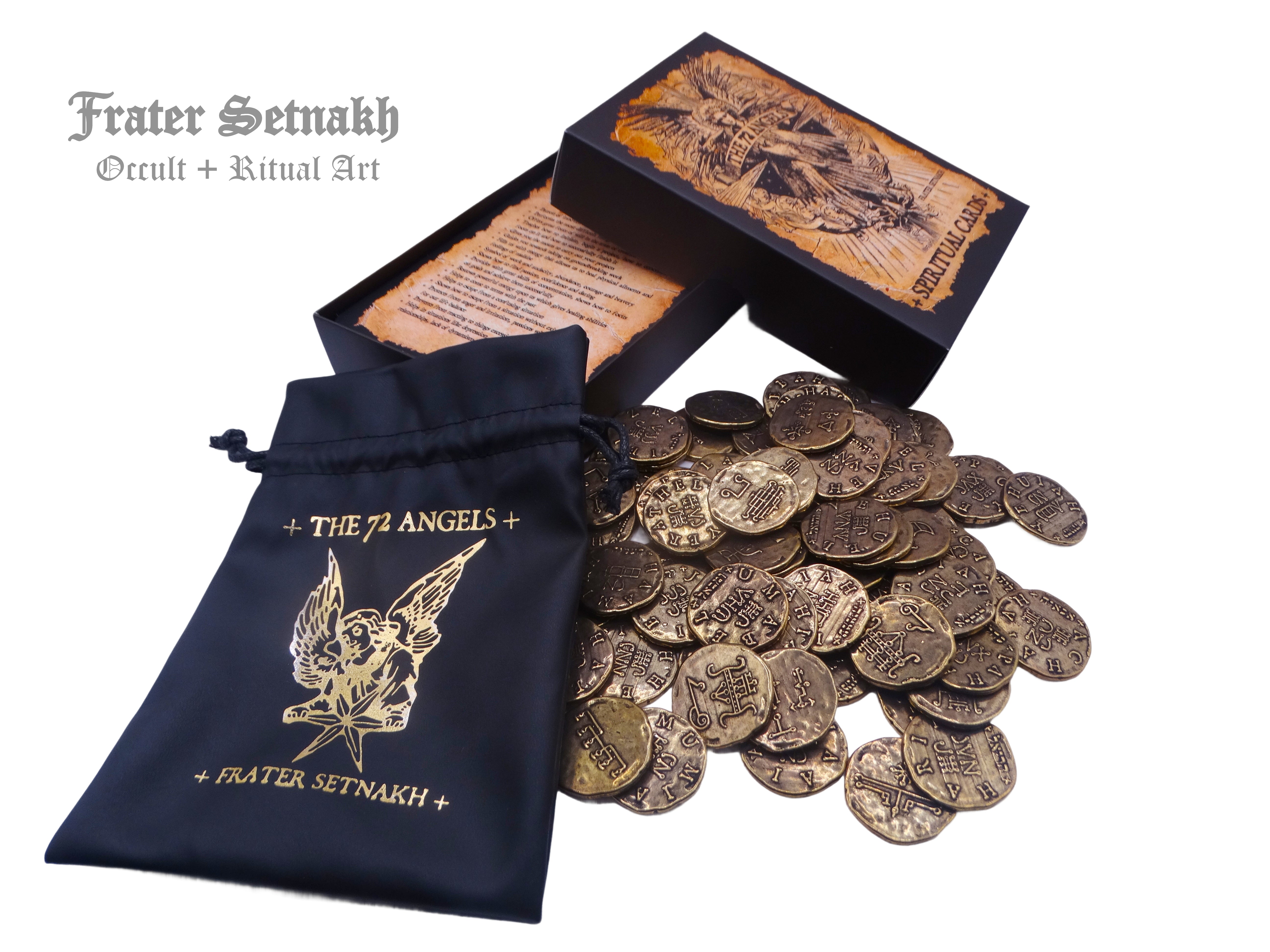 72 Angels: Talismans for Luck, Love, Health, Wealth - Magick Collection for Lightworkers | Invoke Angelic Blessings: 72 Coins & Cards Set