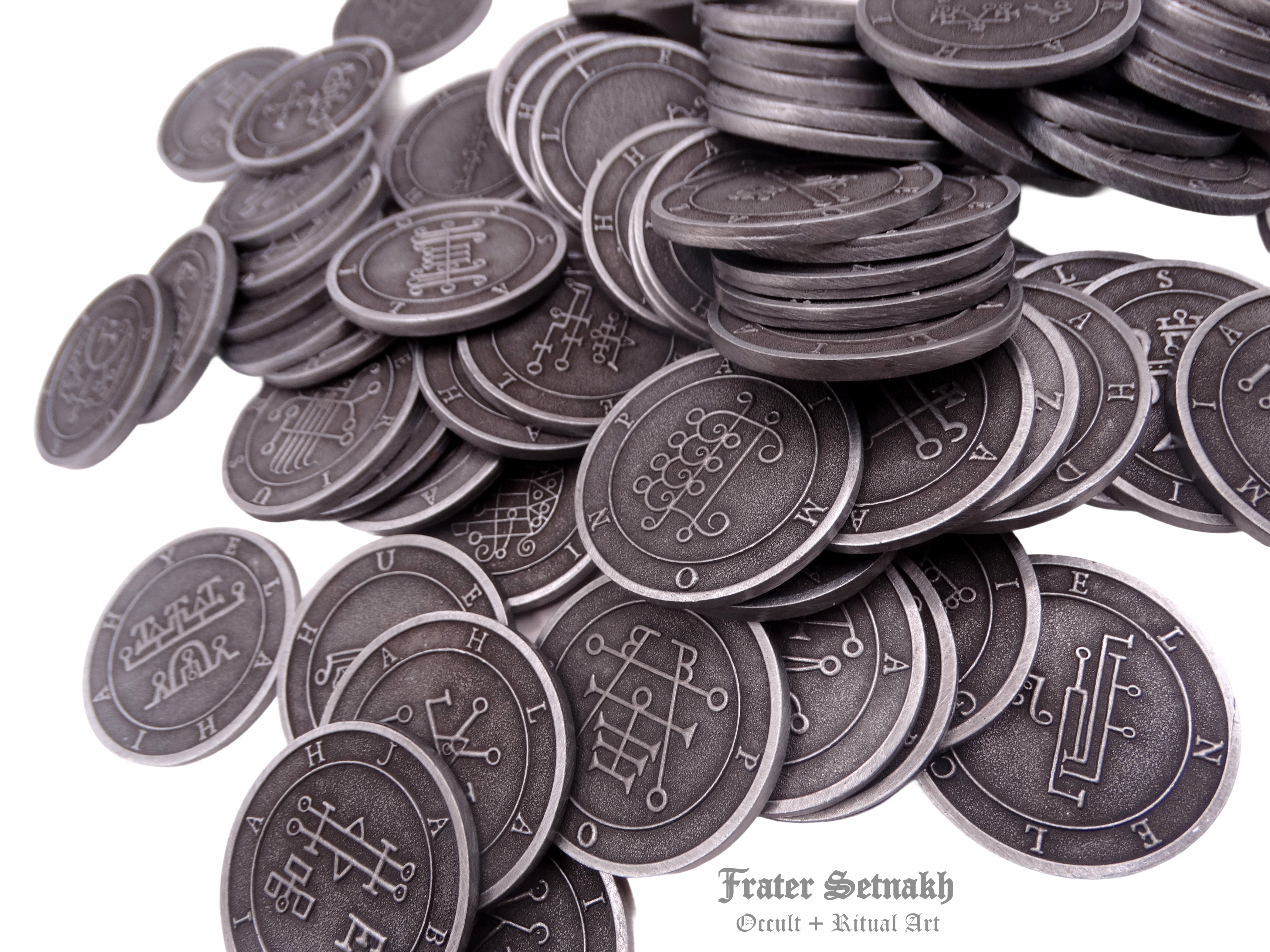 Goetia Demons & Shemhamphorash Angels: Collectible Coins Set of 72 | Enhance Luck, Love, Health, Wealth | Unique Gift for Occult Enthusiasts