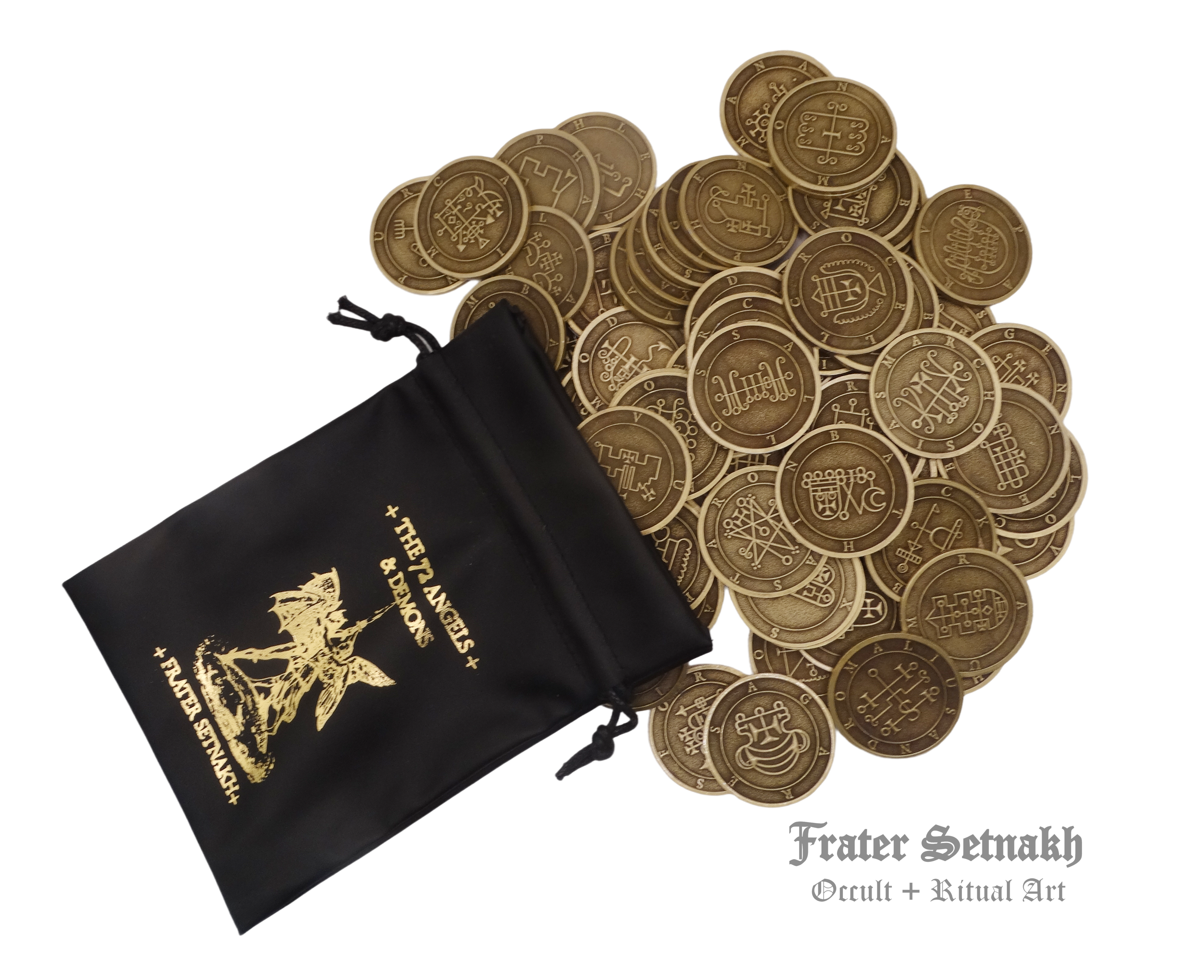 Goetia Demons & Shemhamphorash Angels: Collectible Coins Set of 72 | Enhance Luck, Love, Health, Wealth | Unique Gift for Occult Enthusiasts