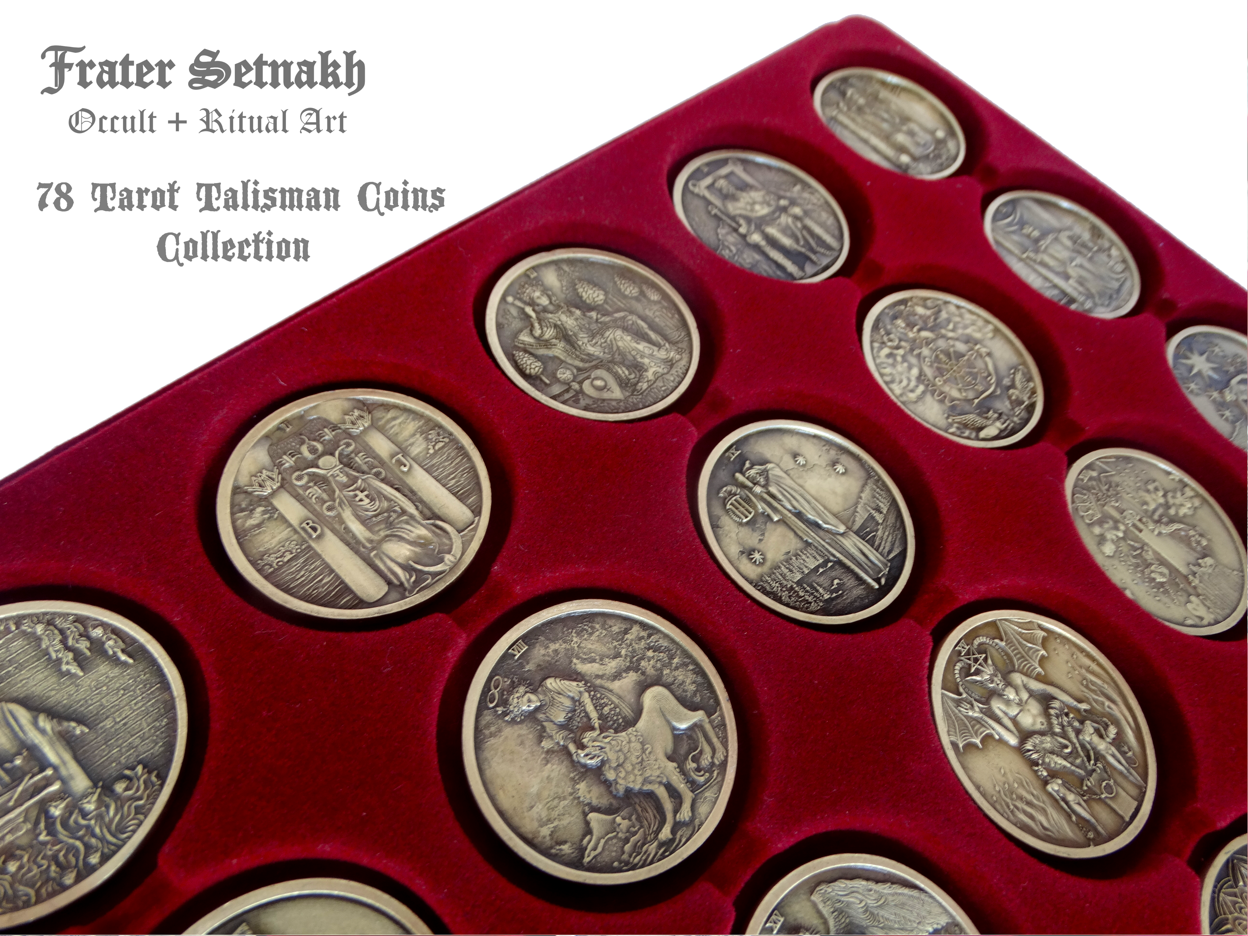 22 Tarot Coins with 22 Descriptive Cards + PVC Foil | Retailers: Apply to receive wholesale discounts up to 50%