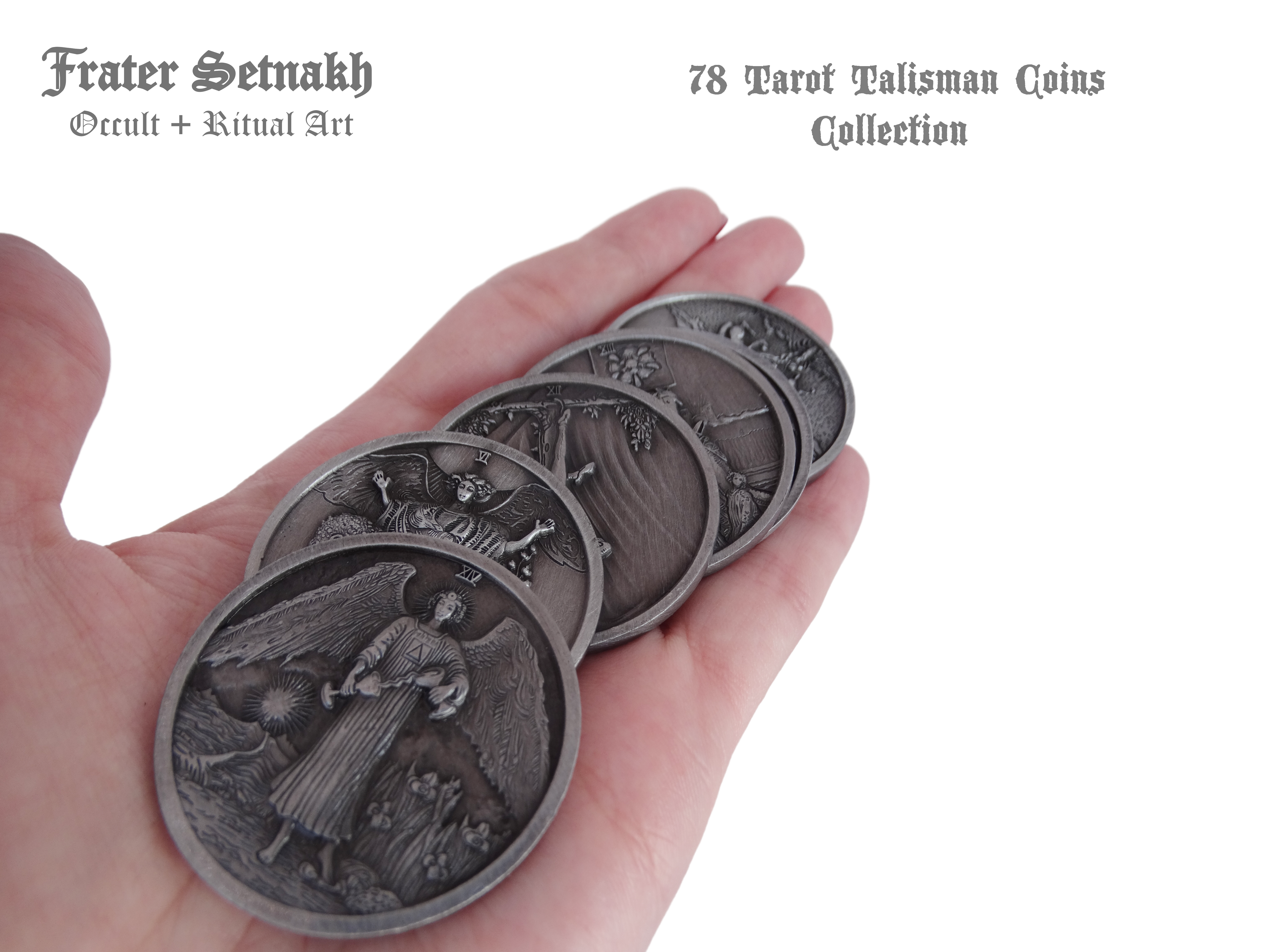 22 Tarot Coins with 22 Descriptive Cards + PVC Foil | Retailers: Apply to receive wholesale discounts up to 50%
