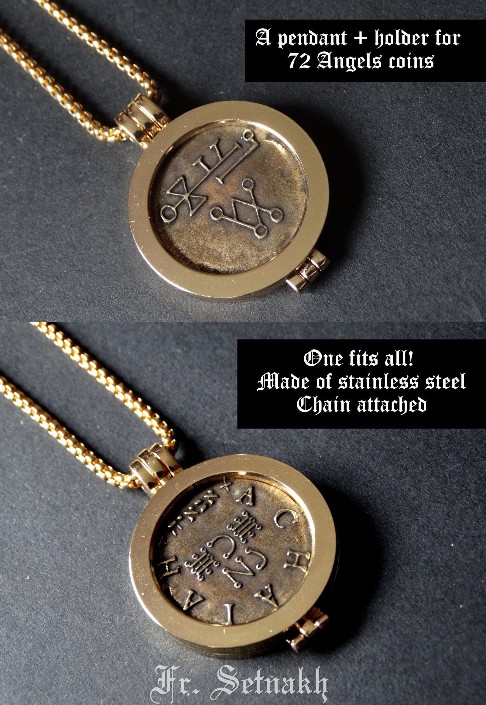 Discover the divine connection with this unique Holder or Locket, designed to fit the 72 Angels talisman coins.