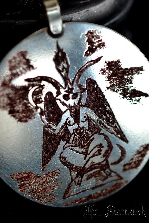 BAPHOMET MEDALLION Eliphas Levi,luciferian, occult, magic, esoteric, satan, satanic jewelry, ritual, altar, goat androgyne, gnosis