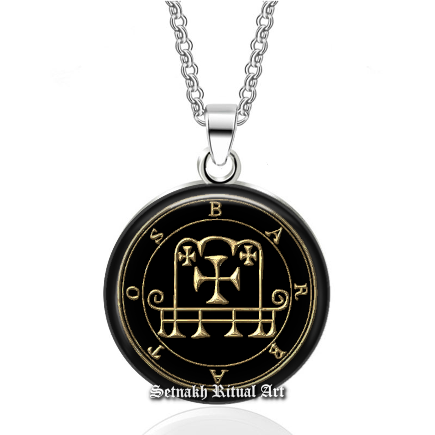 8 BARBATOS demon seal pendant, Goetia sigil necklace, Lemegeton jewelry, Lesser Key of Solomon, occult, summoning demons ritual amulet #104.8