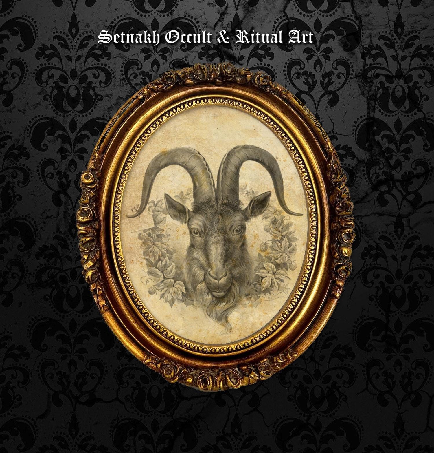 Black Goat Philip print • witchcraft poster • gothic wallart • occult gift • satanic art • magic, dark art • pagan, wiccan home decor #W118