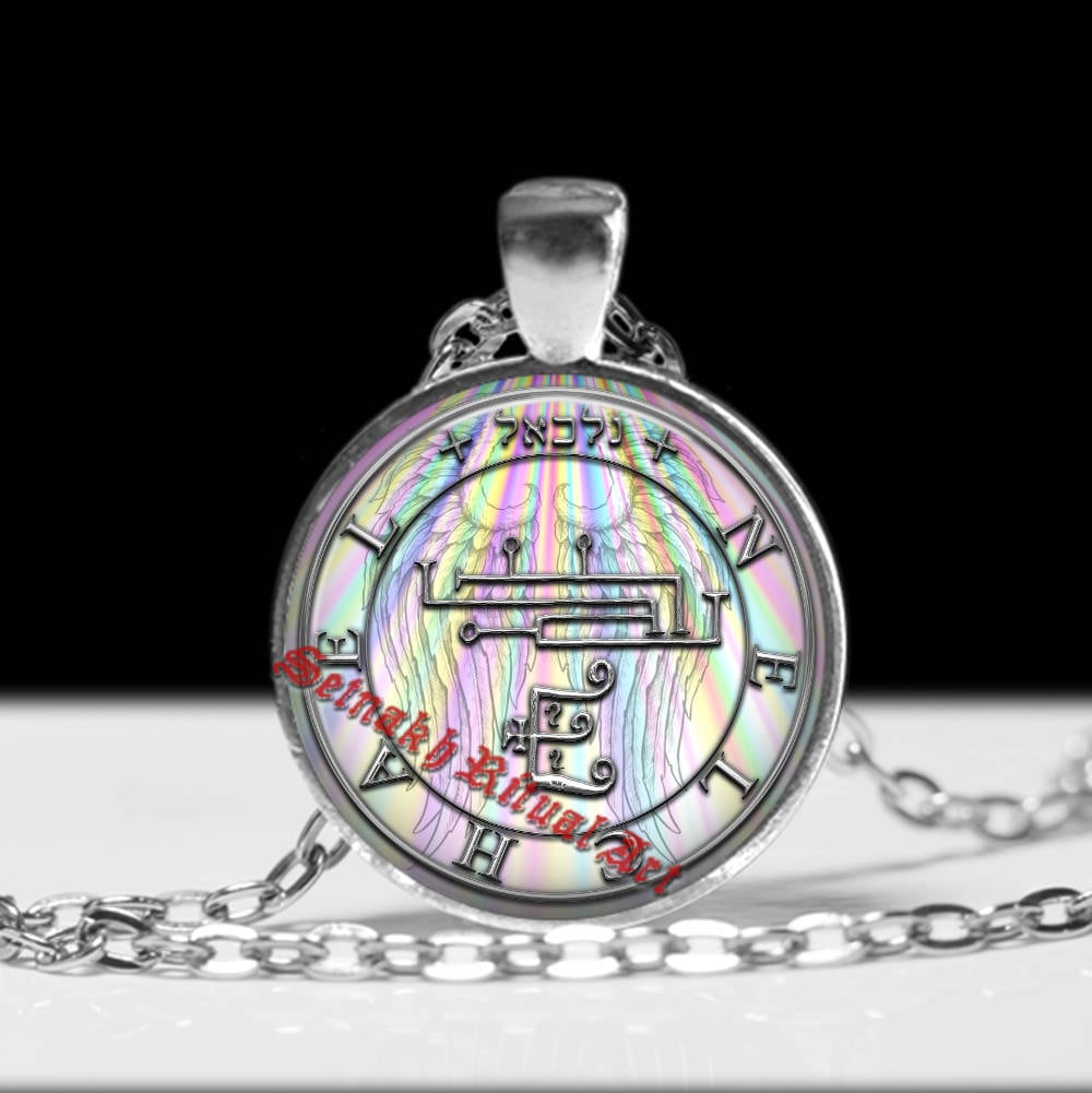 LEARNING, HEALTH & PROTECTION talisman, Nelchael Angel seal pendant, Against sickness, calumniators and spells, #365.21