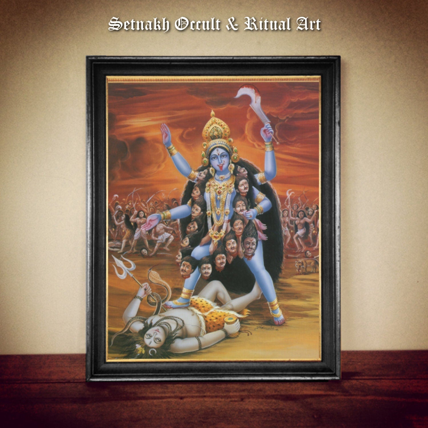 Kali astride Shiva print, The Goddess of ultimate power, time, destruction and change, Hindu wallart, Hinduism, Eastern Religion #HIND3