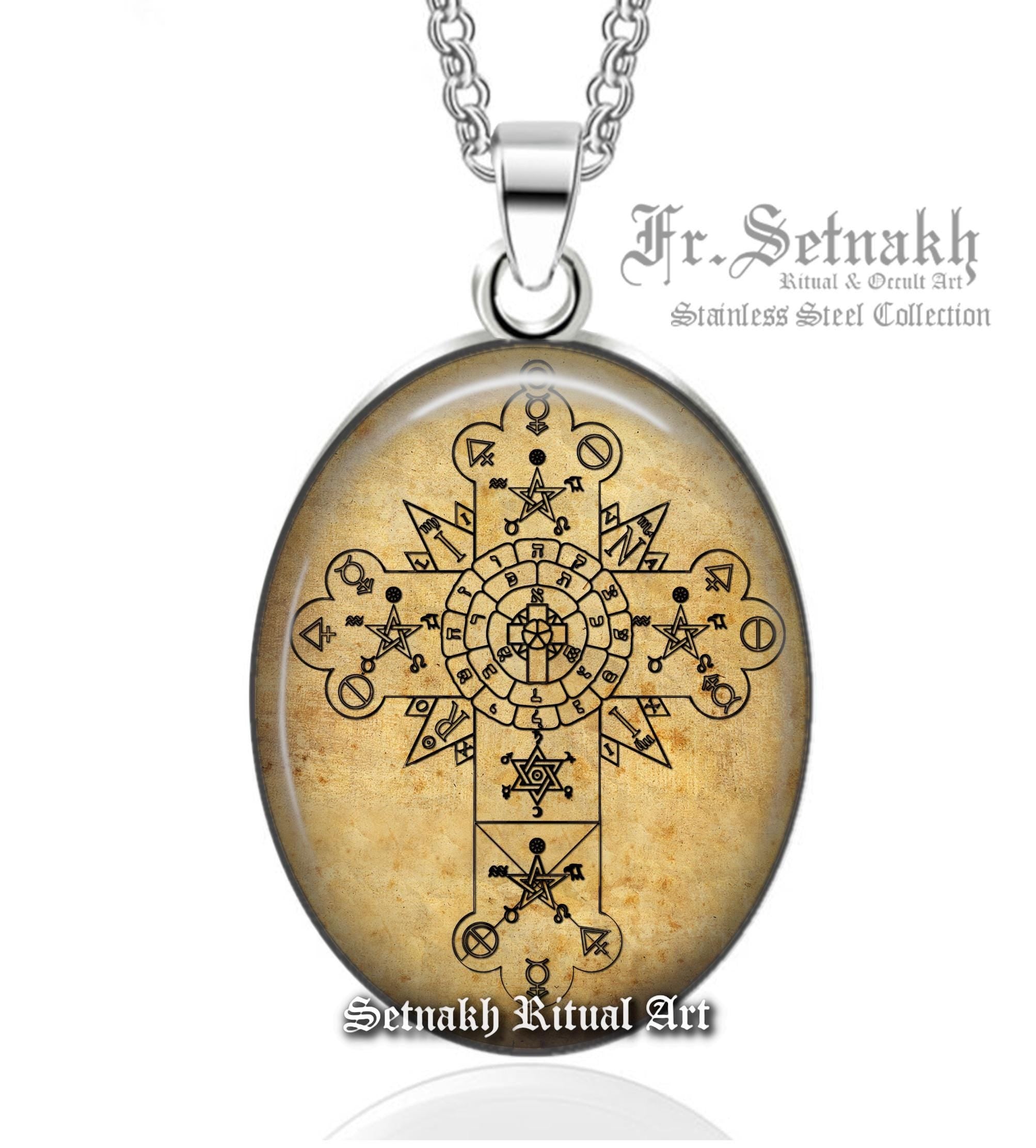 Rosicrucian Rose & Cross Pendant – Rozenkreutz Pentagram Necklace | Ritual Magic Talisman, Esoteric Jewelry, Ceremonial Magick Amulet #147