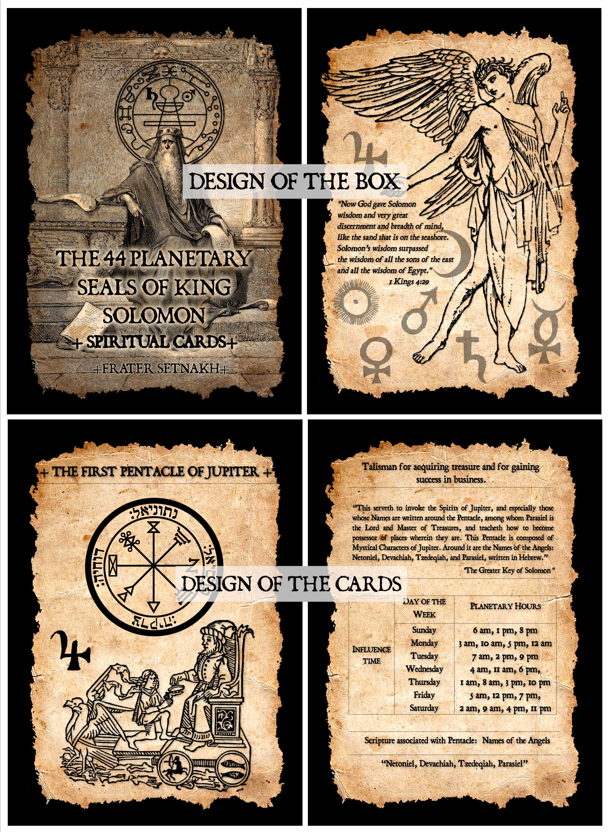 Wisdom of King Solomon | you get one coin + one card | Wealth, health, protection talisman, Angels, Planetary pentacles, Solomon seals