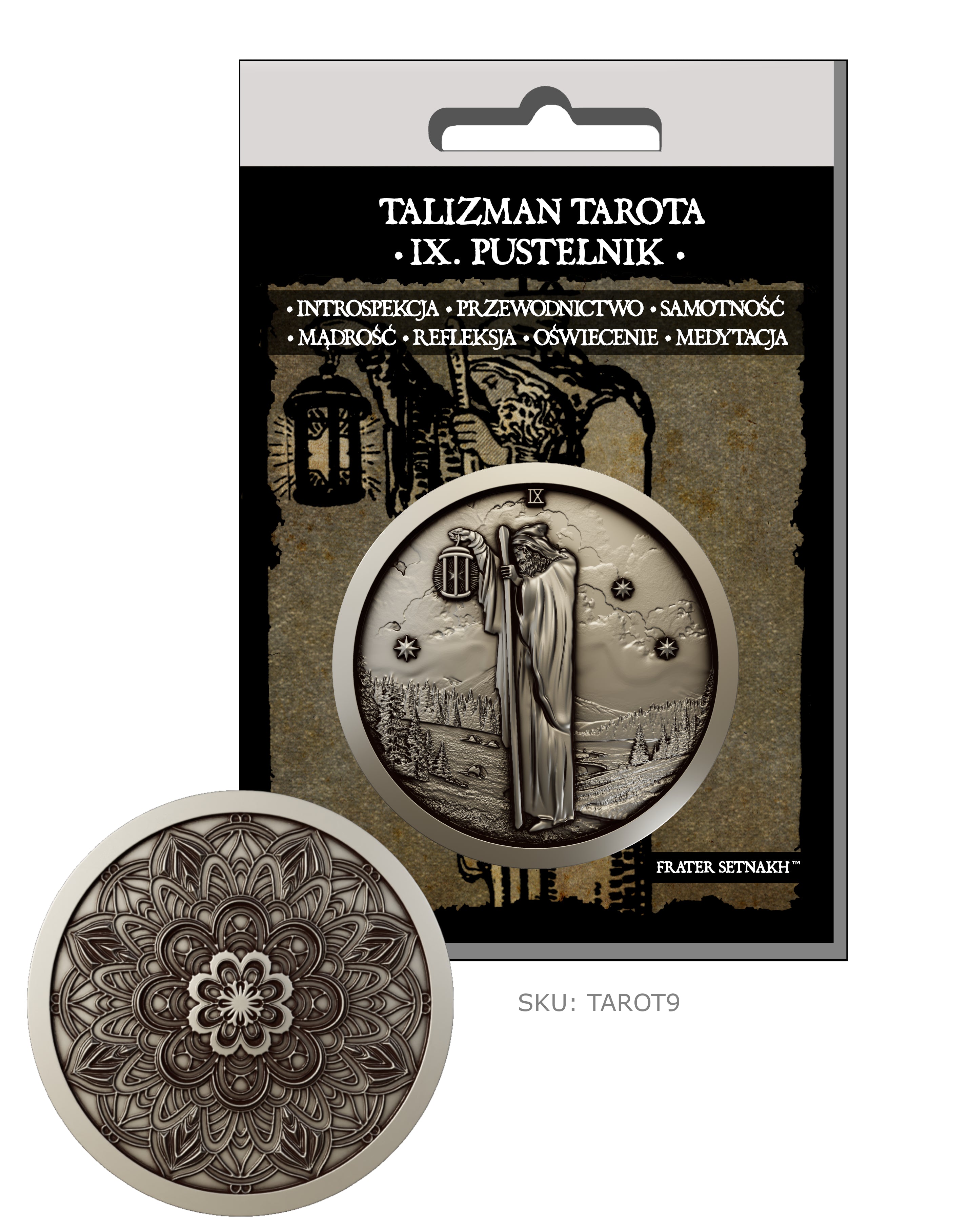 22 Talizmany Monety Tarota Rider-Waite-Smith + 22 Kart Opisowych + Etui PVC | Kolekcjonerski Zestaw Talizmanów