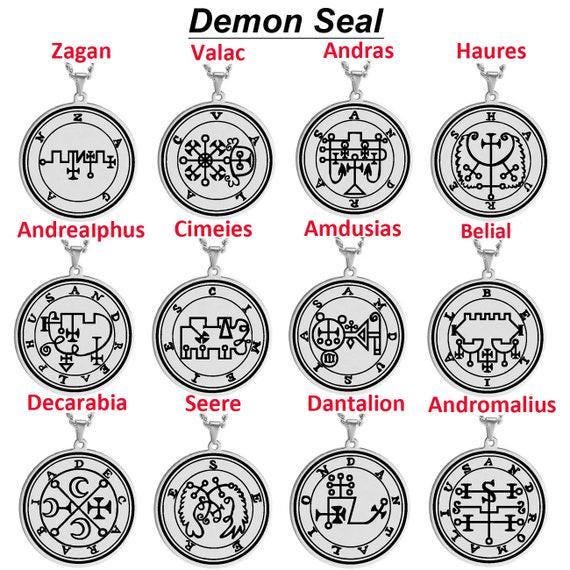 Lesser Key of Solomon Demon Seals Pendant Necklace | Stainless Steel 37-72 Lemegeton Jewelry, Mystical Charm & Protection