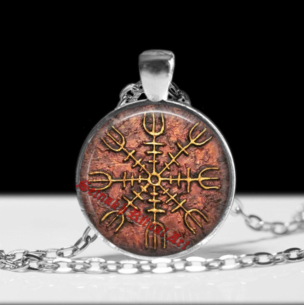 Ægishjálmr viking necklace, Icelandic symbol jewelry, Helm of Awe talisman, nordic pendant, amulet, icelandic stave, pagan, magick #452