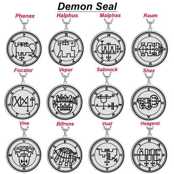 Lesser Key of Solomon Demon Seals Pendant Necklace | Stainless Steel 37-72 Lemegeton Jewelry, Mystical Charm & Protection