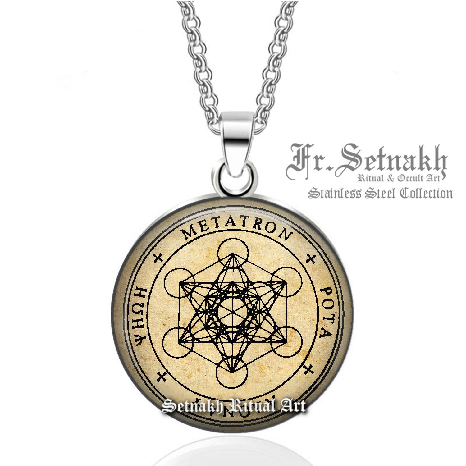 Metatron, the Archangel of Empowerment, Metatron seal talisman, Angel jewelry, Magic pendant, Occult necklace #467.8