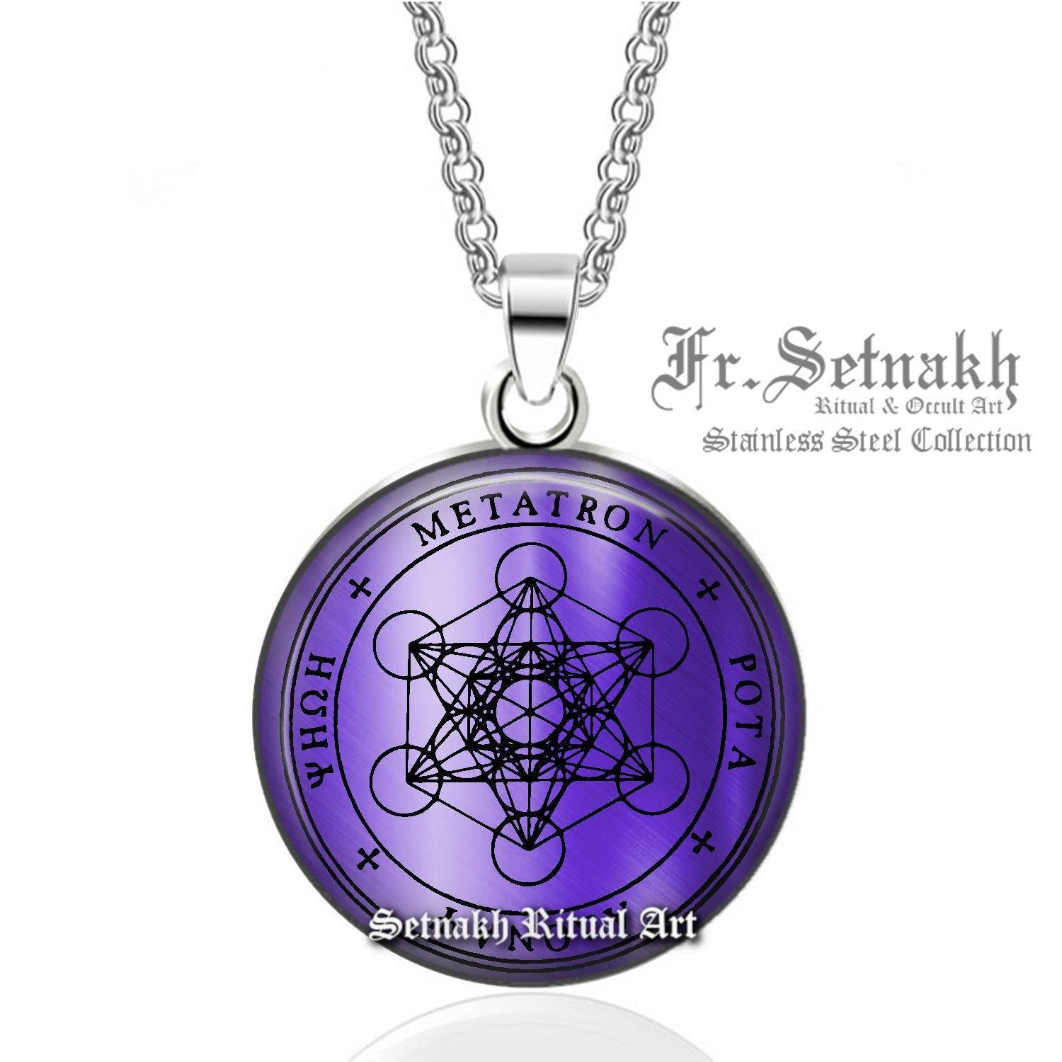 Metatron, the Archangel of Empowerment, Metatron seal talisman, Angel jewelry, Magic pendant, Occult necklace #467.8