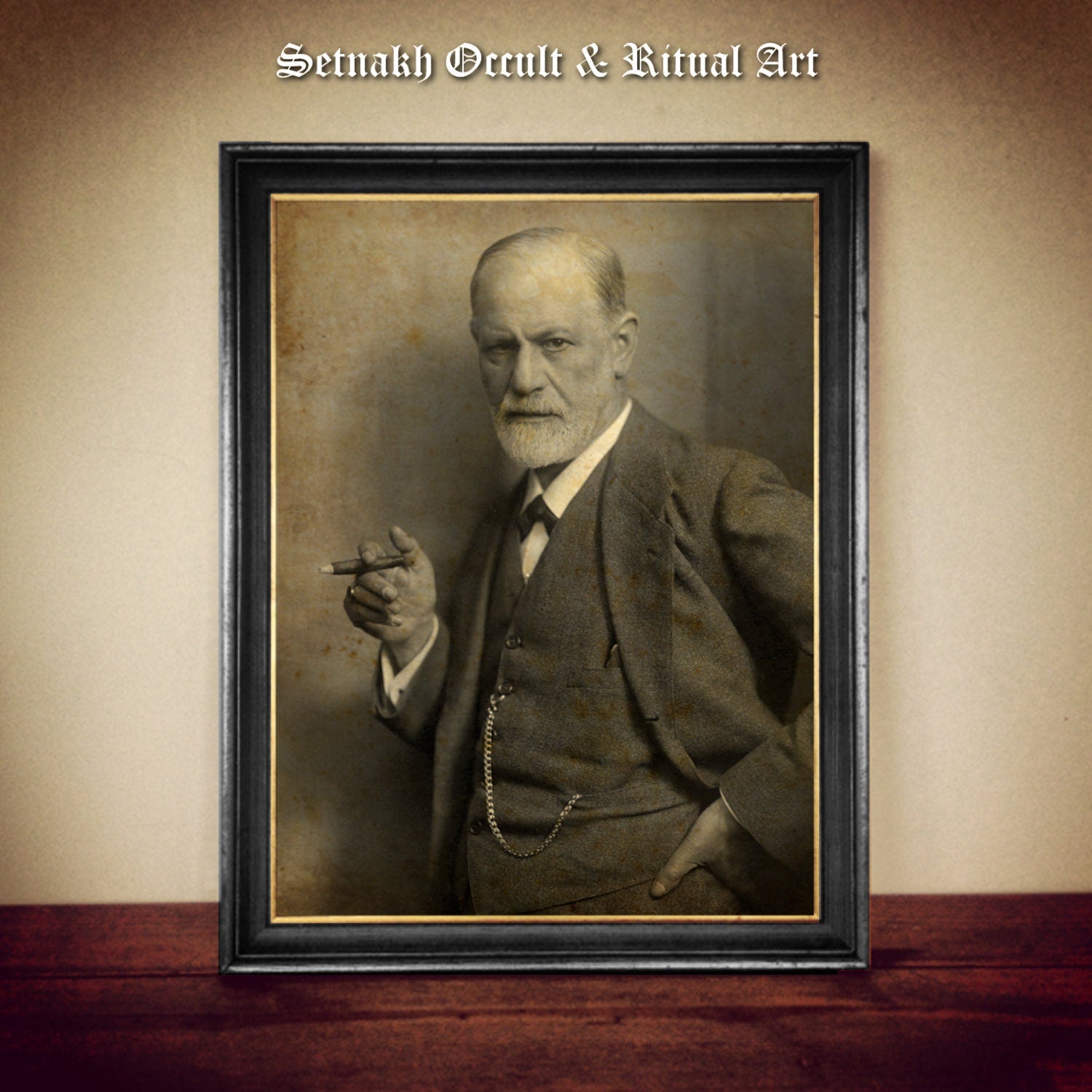 Sigmund Freud portrait print, antiqued art for psychological, psychiatric, psychotherapist cabinet or office, the humanities, wallart #PR1