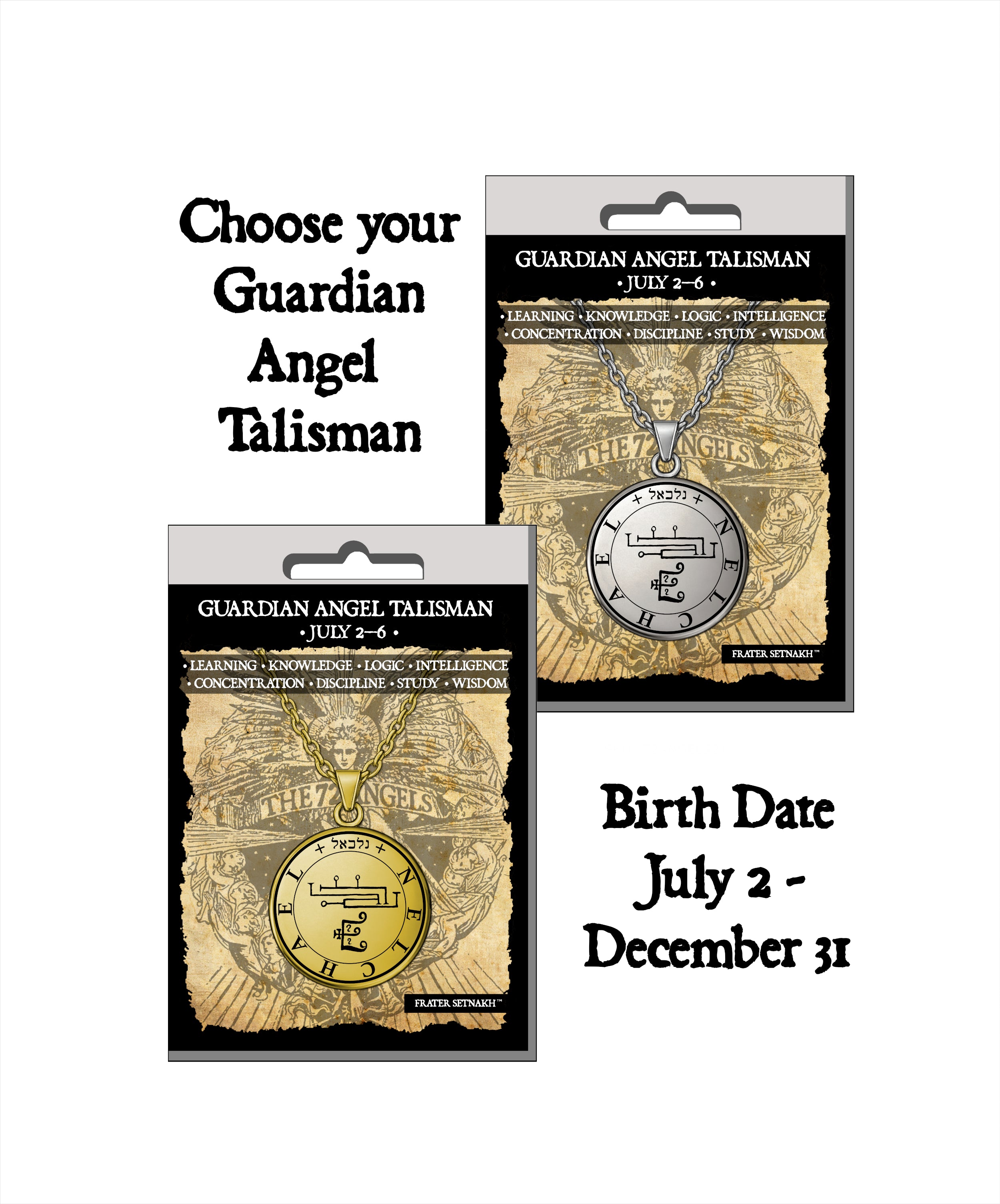 Guardian / Birth Angel Talisman - July 2 - December 31 - Spiritual Jewelry Gift for Birthday