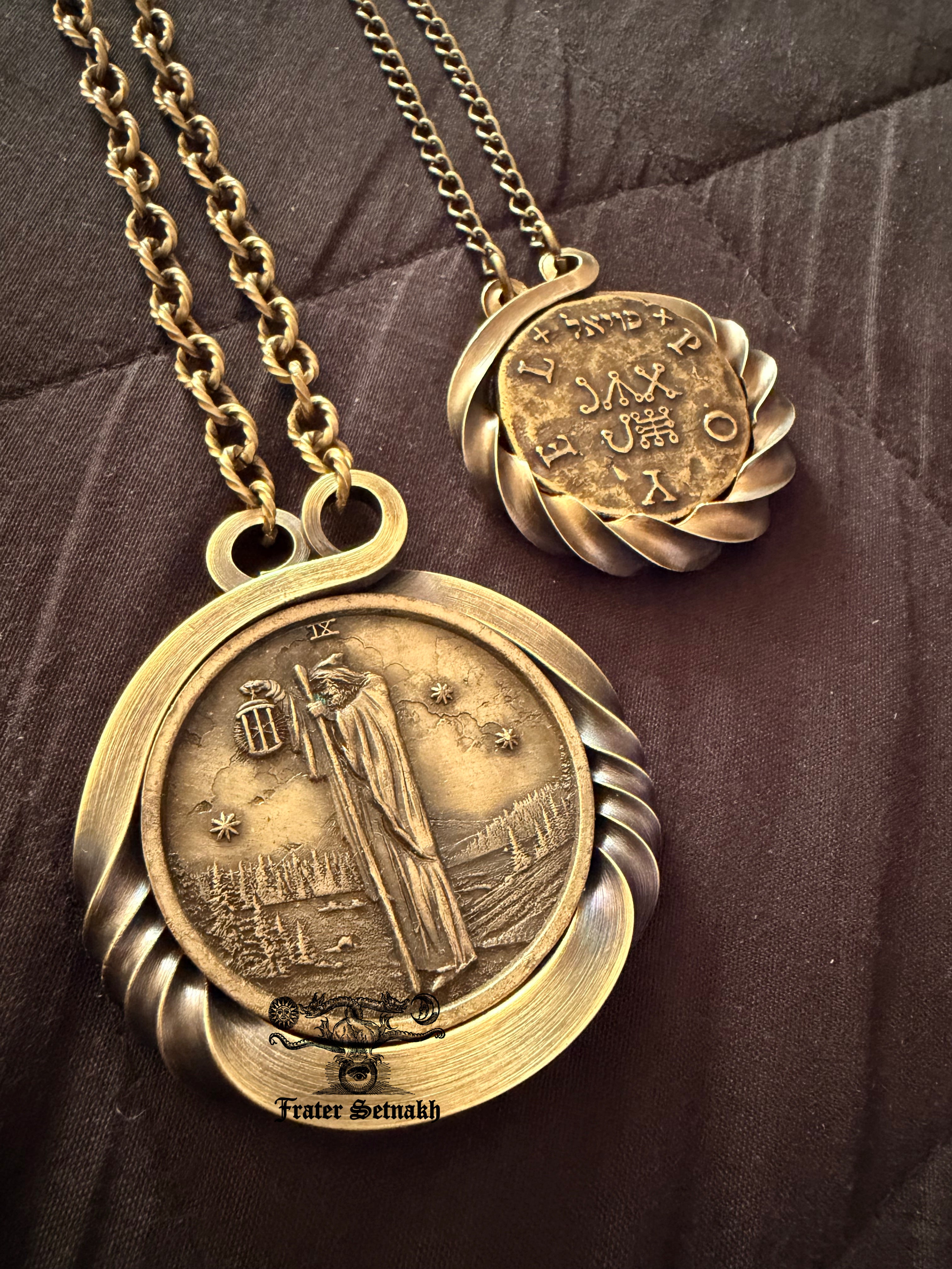 Mystic Coin Holder Pendant with Chain | Esoteric Necklace | Witch Accessory