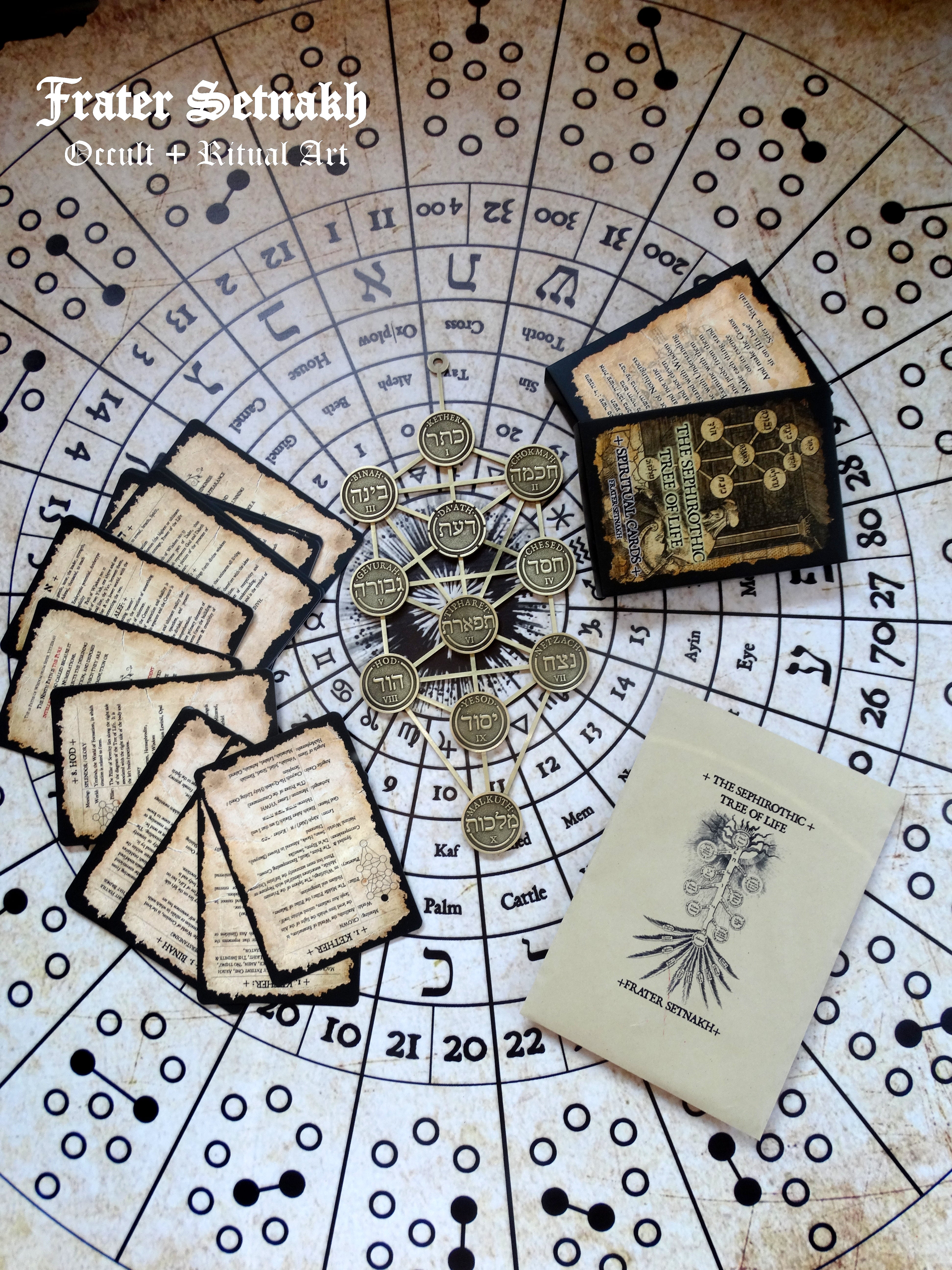 The Sephirothic Tree of Life - Tarot, Meditation Altar Tools - Sephiroth, Kabbalistic Art, Esoteric Wall Decor, Qabbalah, Occult art