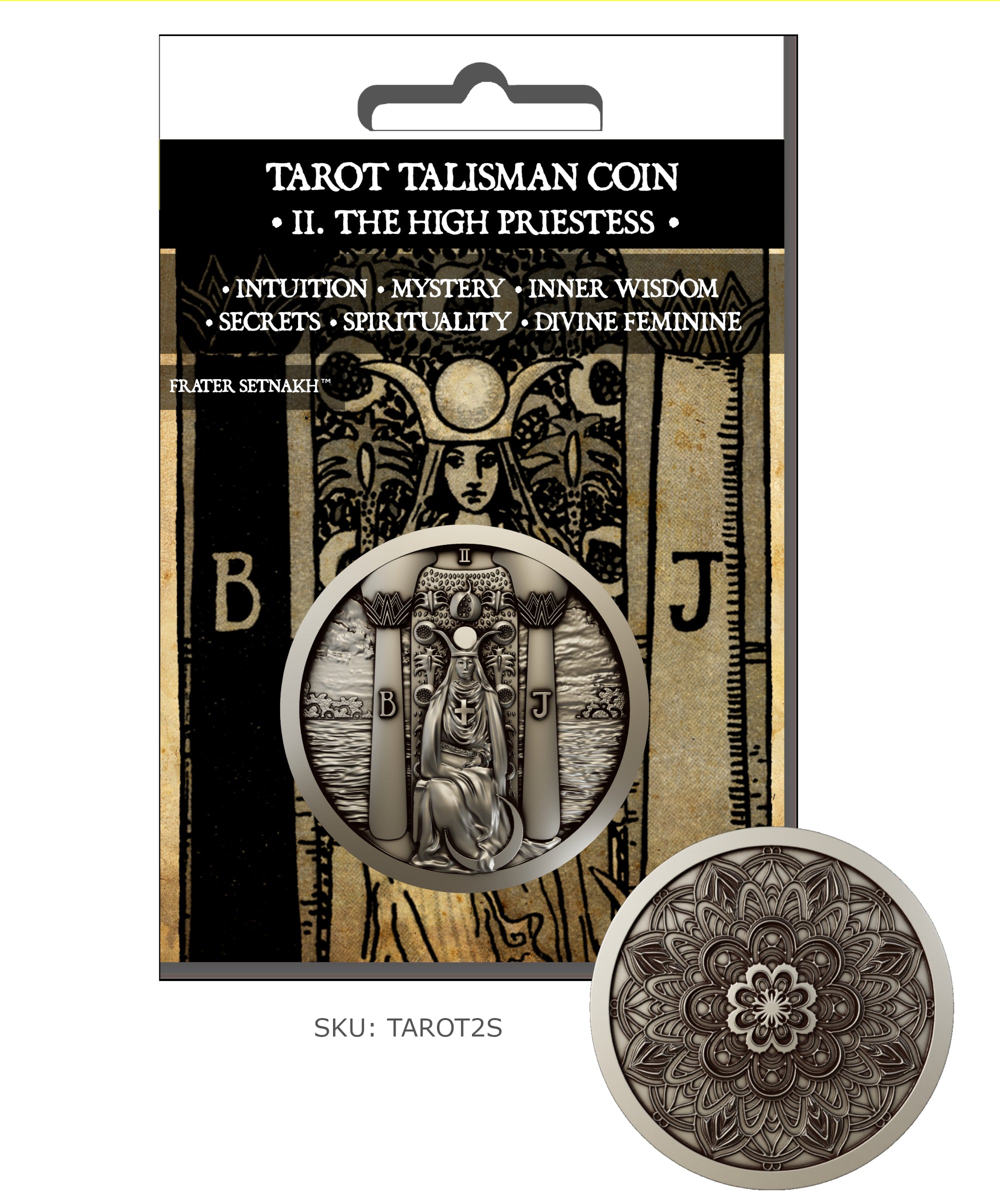 The High Priestess Tarot Talisman Coin for Intuition, Inner Wisdom, Mystery & Spiritual Insight / Shipping on 1st February 2026