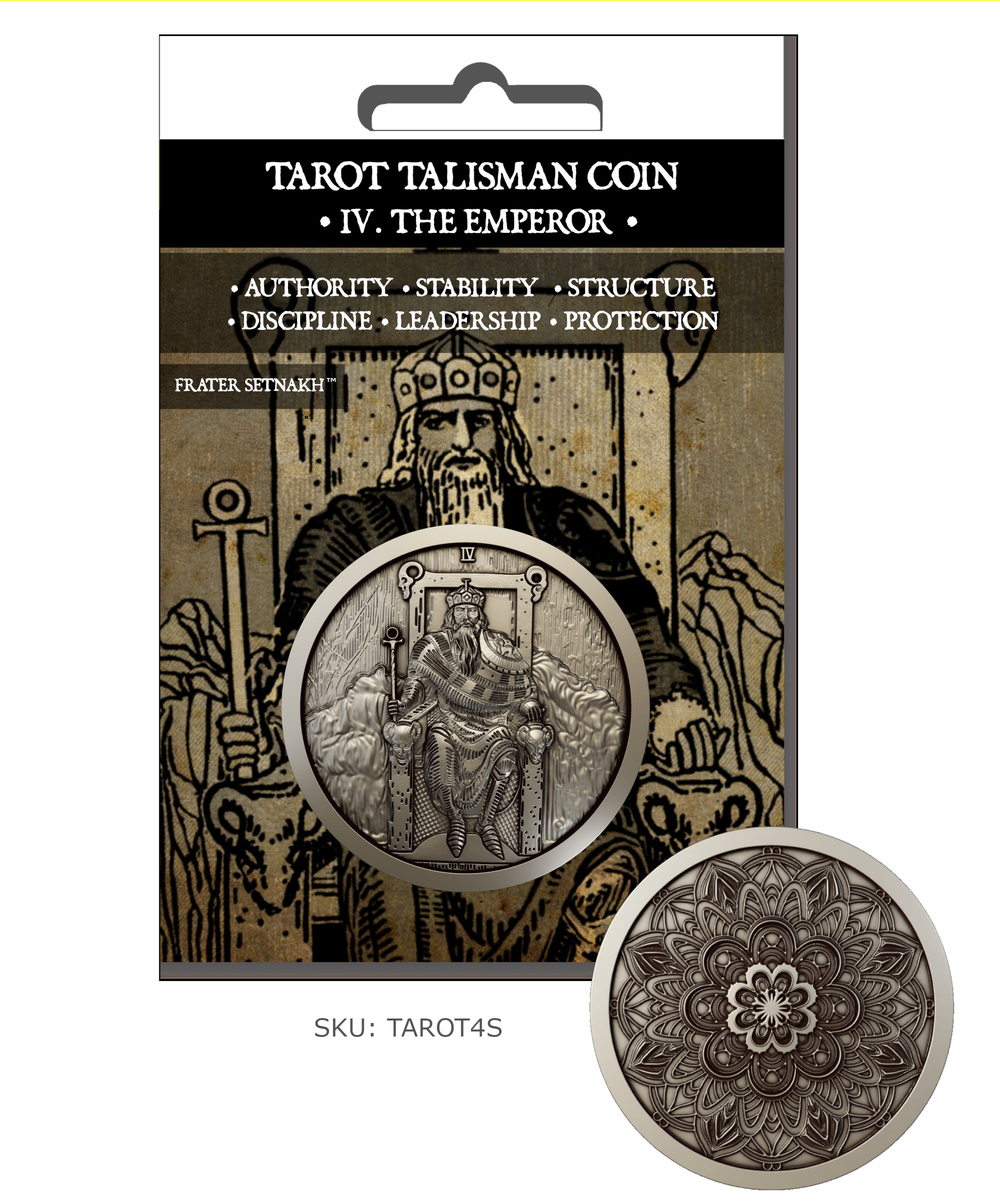 The Emperor Tarot Talisman Coin for Stability, Authority, Structure & Inner Strength / Shipping on 1st February 2026