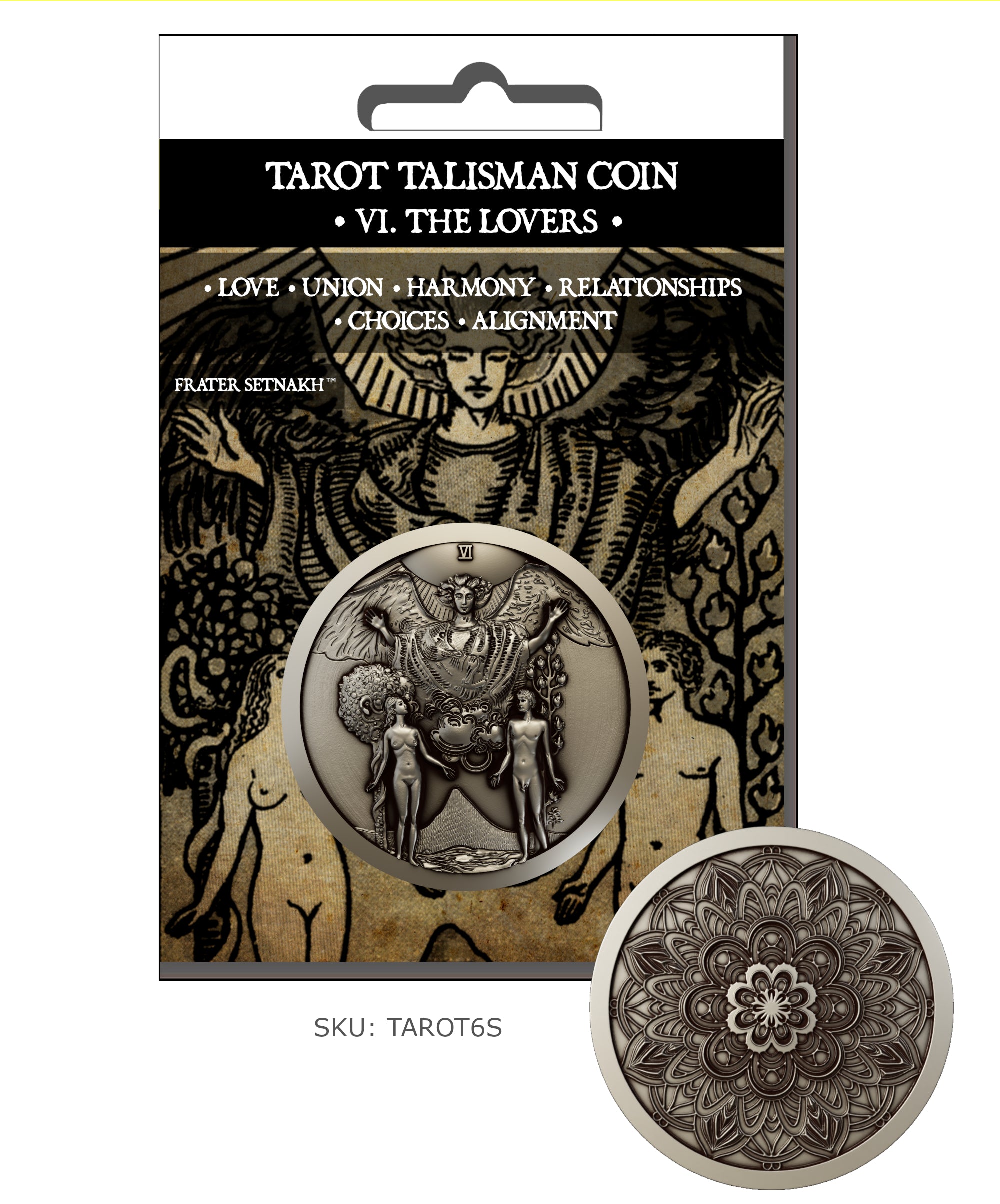 The Lovers Tarot Talisman Coin for Love, Choice, Harmony & Sacred Union / Shipping on 1st February 2026
