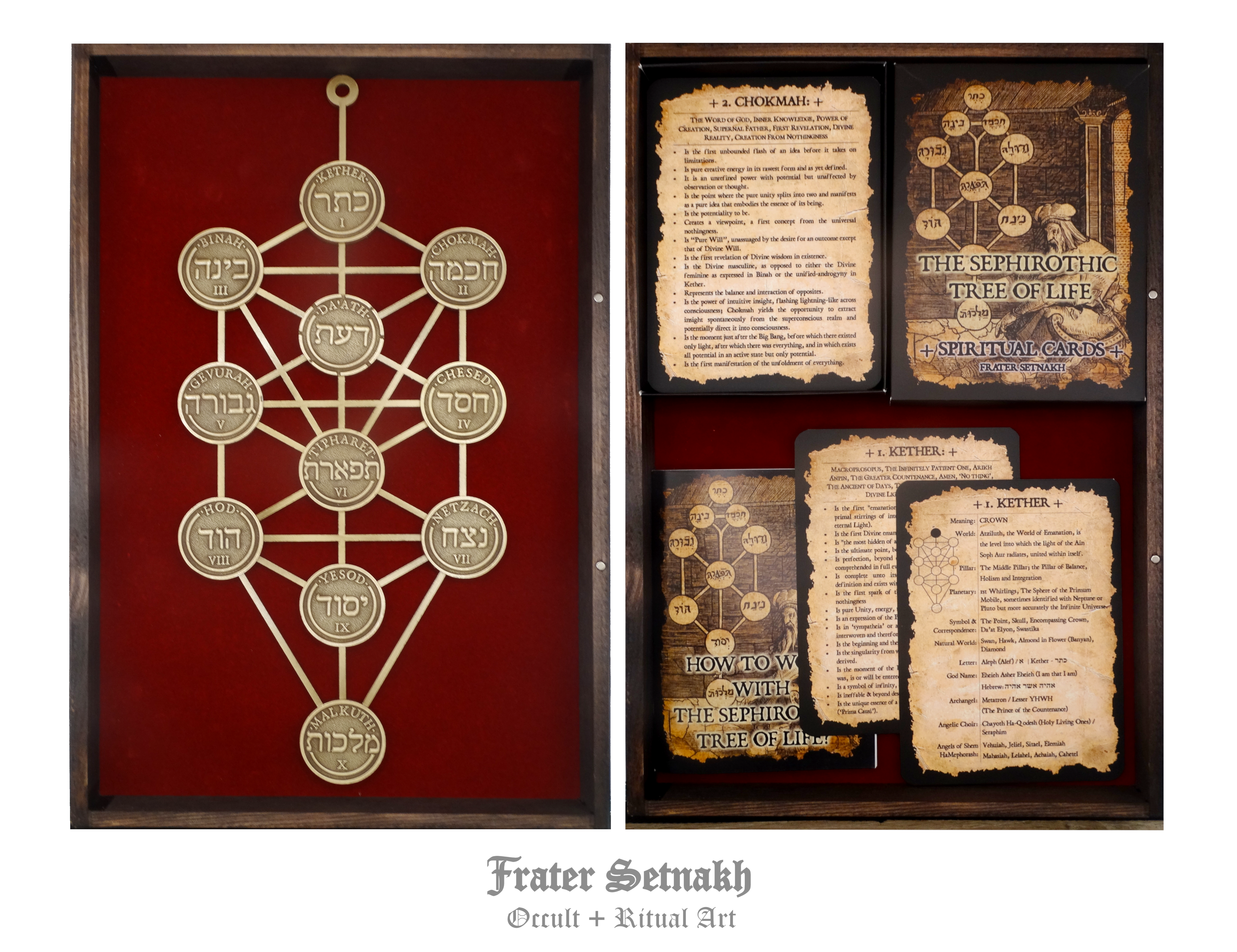 The Sephirothic Tree of Life - Tarot, Meditation Altar Tools - Sephiroth, Kabbalistic Art, Esoteric Wall Decor, Qabbalah, Occult art