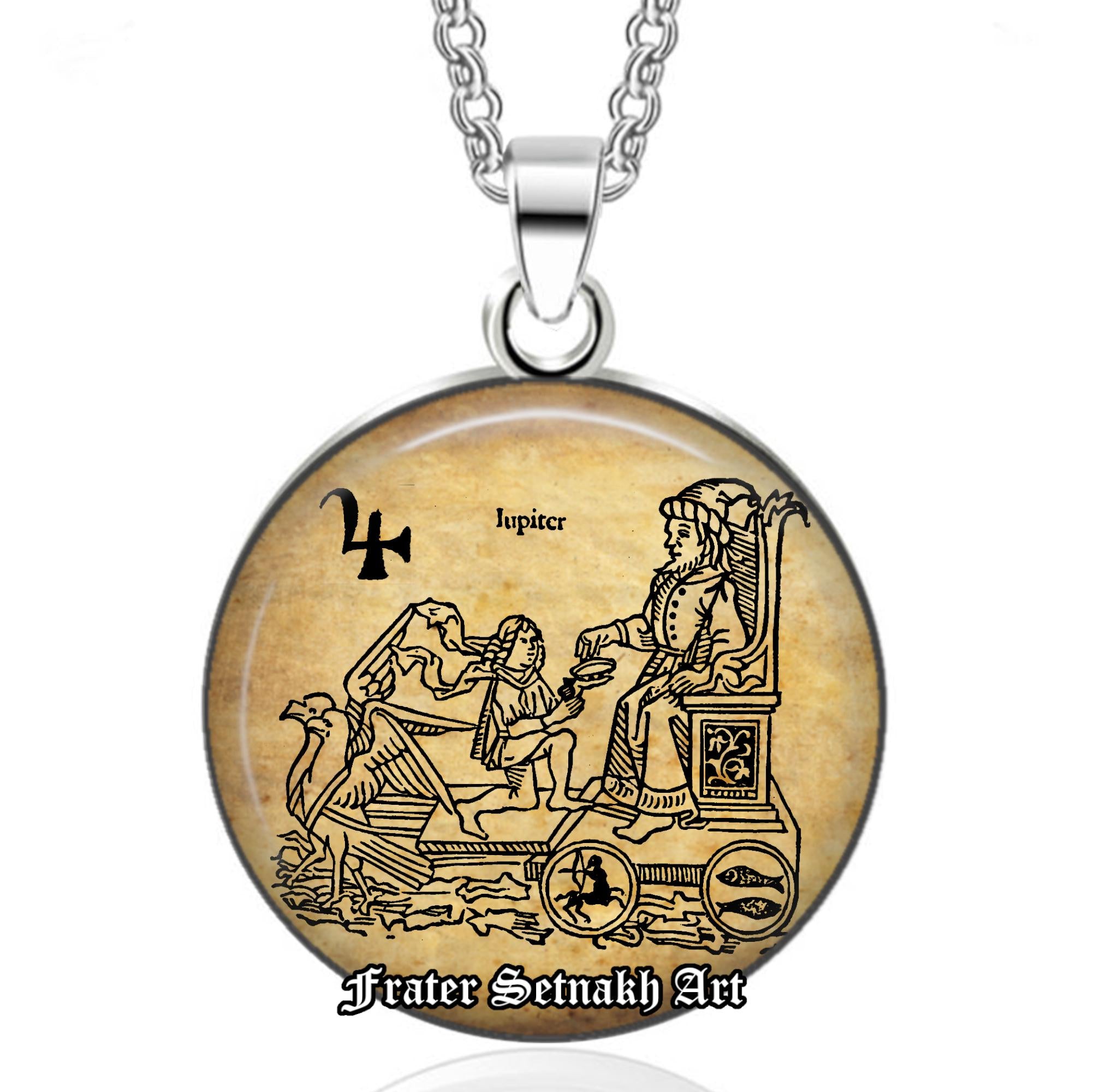 Jupiter Wealth Talisman – Zeus Planet Amulet for Abundance & Wisdom – Zodiac: Sagittarius and Pisces – Mystical Wiccan Money Pendant #558.3