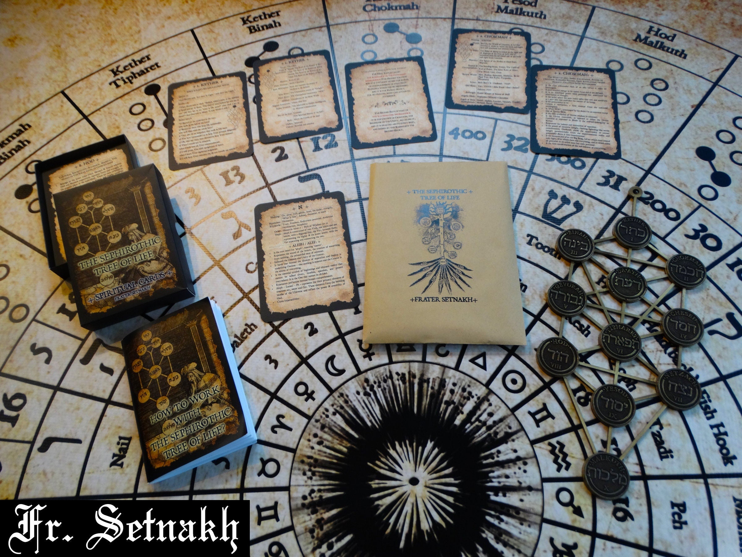 Sephirothic Tree of Life - Bigger Meditation Mat, Tree wallart, Spiritual Cards, Kabbalistic art, occult decor, Kabbalah, Qabala, Qabbalah