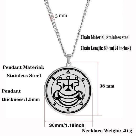 Lesser Key of Solomon Demon Seals Pendant Necklace | Stainless Steel 37-72 Lemegeton Jewelry, Mystical Charm & Protection