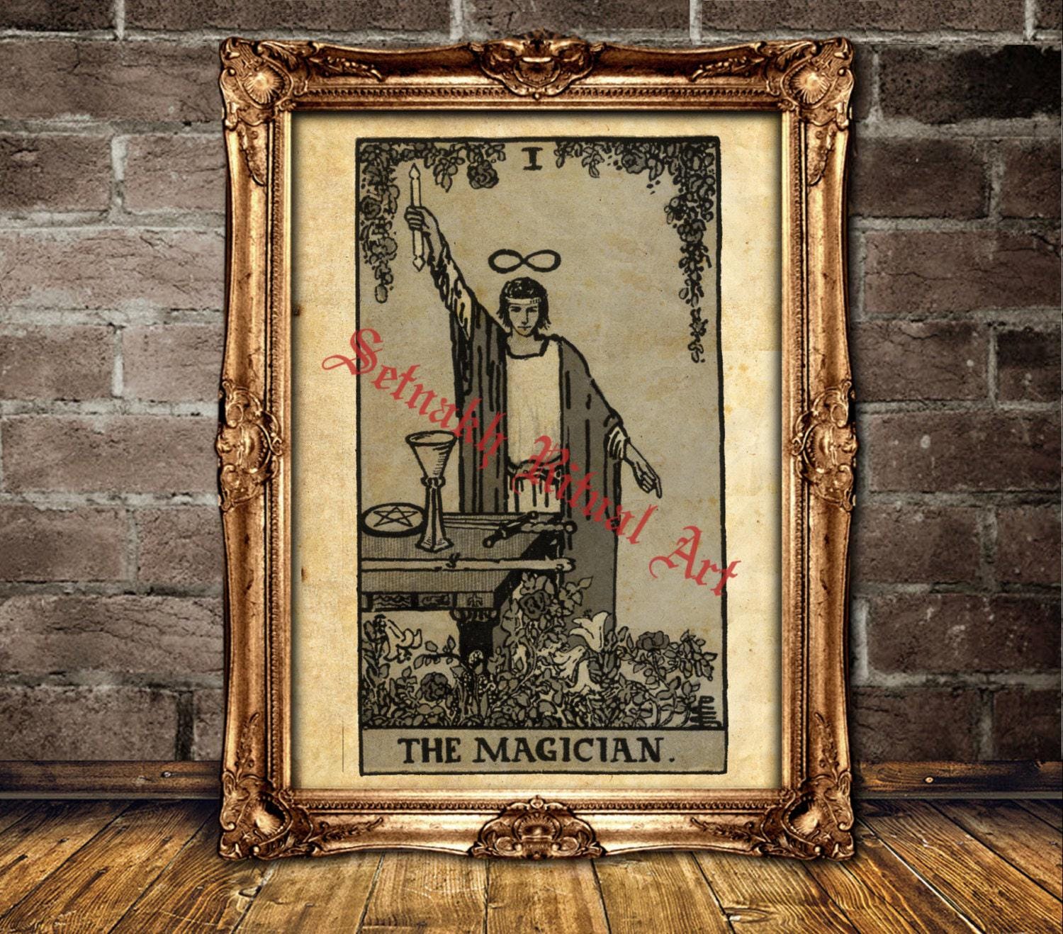 The Magician Tarot print, Manifestation, resourcefulness, power, inspired action, magick, occult poster, mystic art, esoteric home #396.1