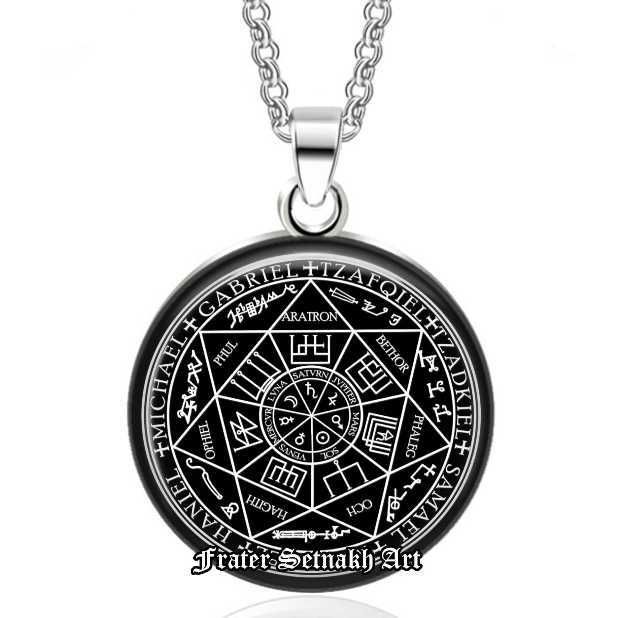 Seven Archangels seal talisman, Angel jewelry, Magic pendant, Occult necklace, Michael, Gabriel, Zadkiel, Samael, Raphael, Tzafqiel #467