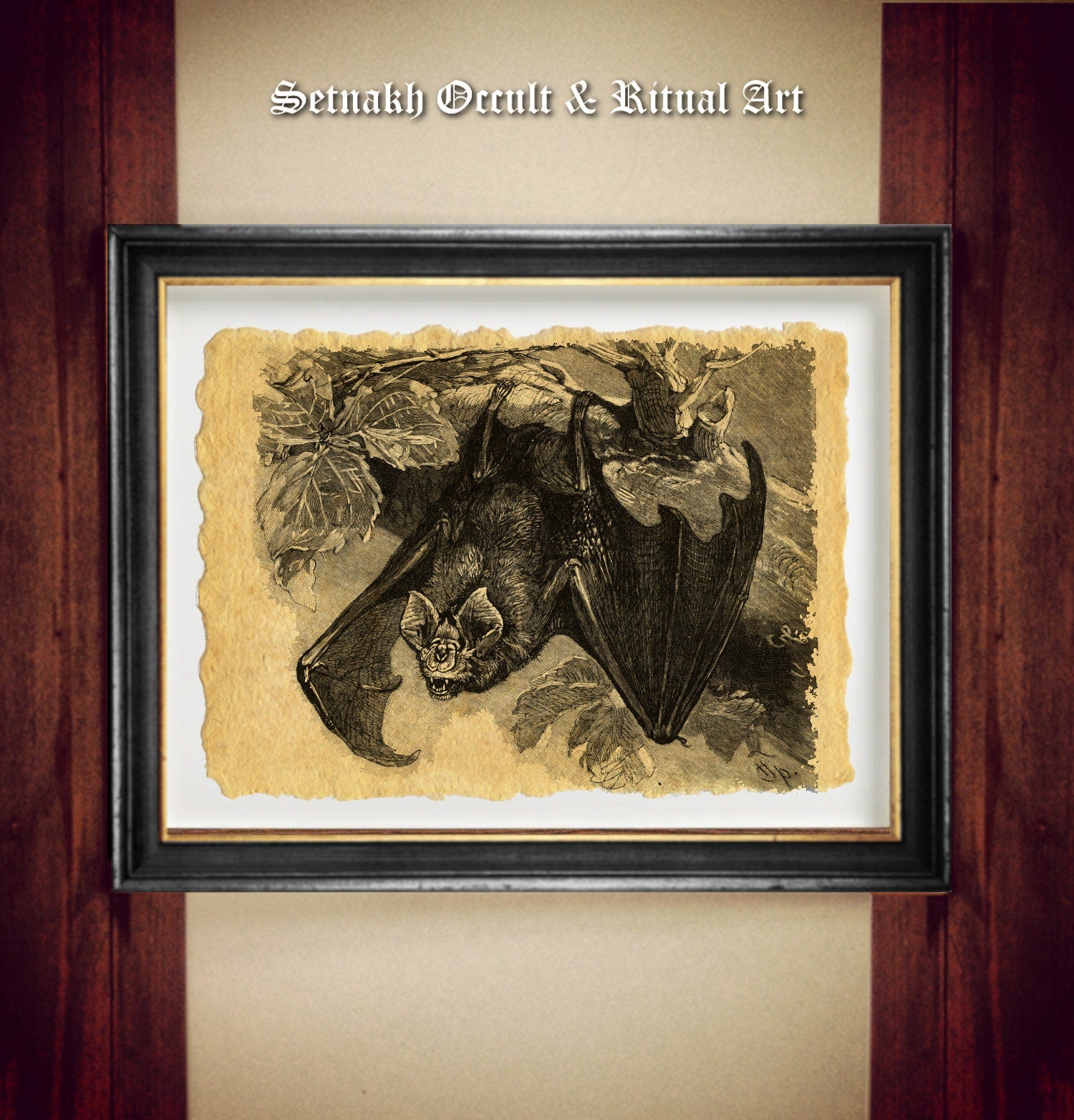 Vampire Bat, witch room #N7t antique print, gothic bat poster, hanging bat art, gothic, dark decor, victorian, occult home decor, witchcraf