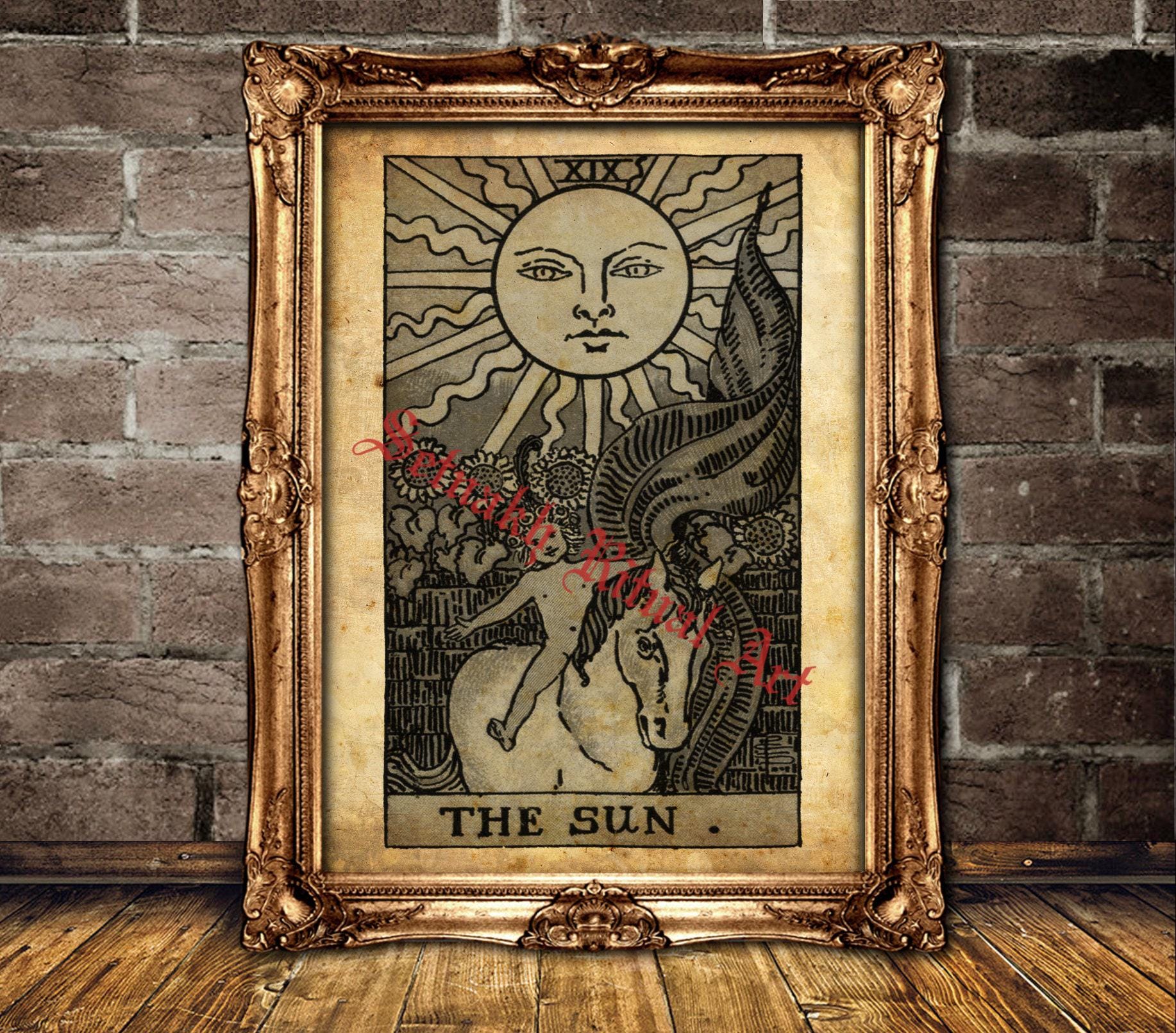 The Sun Tarot print, Positivity, fun, warmth, success, vitality, magic print, occult poster, mystic home decor #396.19
