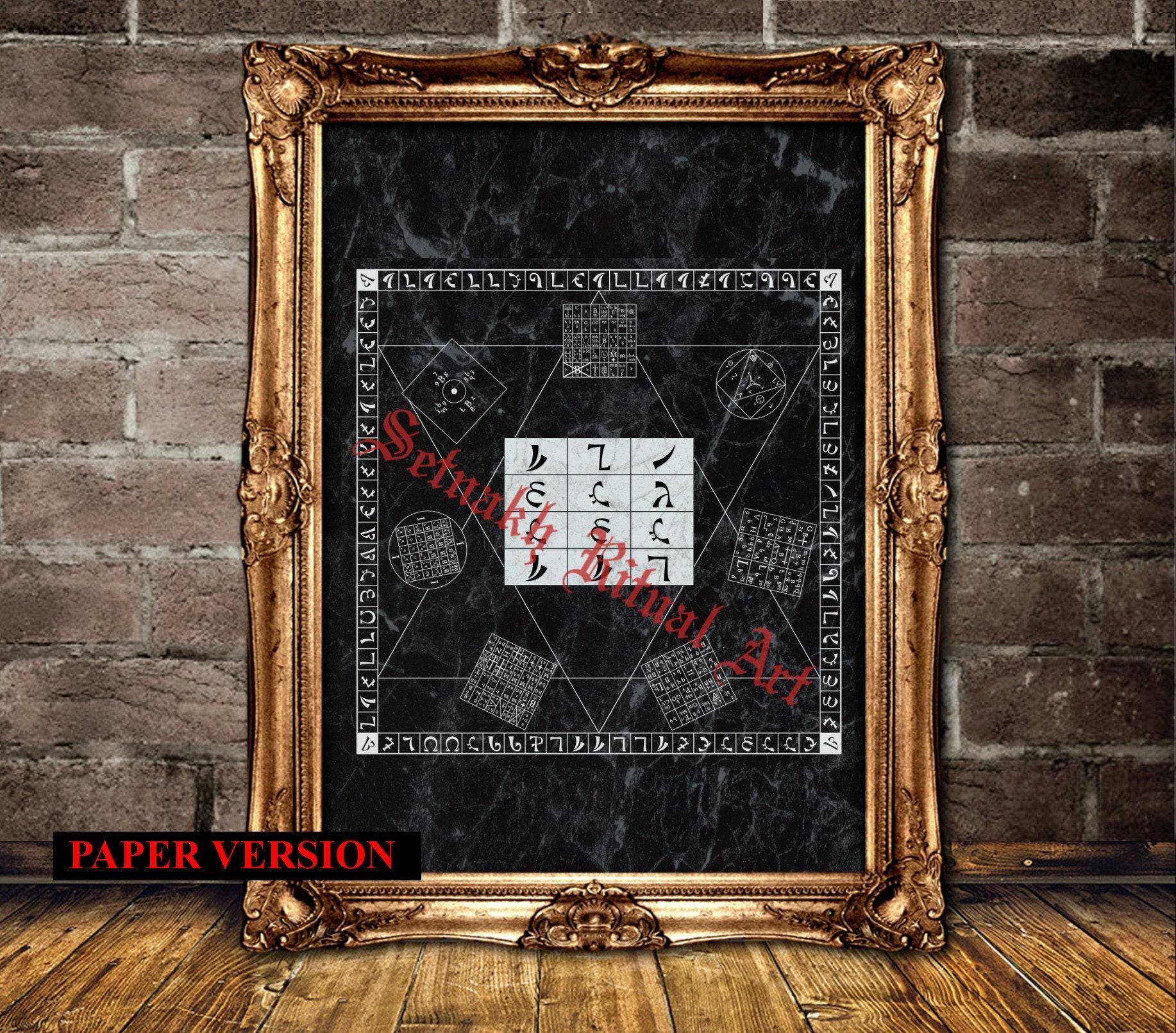 HOLY TABLE print, Dee and Edward Kelley's Great Table poster, Ceremonial Enochian Magick, Summoning Angels art, occult art #402