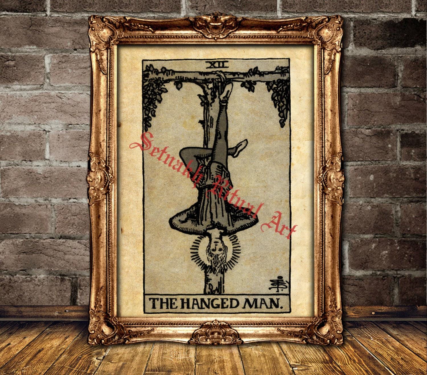 The Hanged Man print, Pause, surrender, letting go, new perspectives, Tarot art, Tarot poster, occultism, magic esoteric home decor #396.12