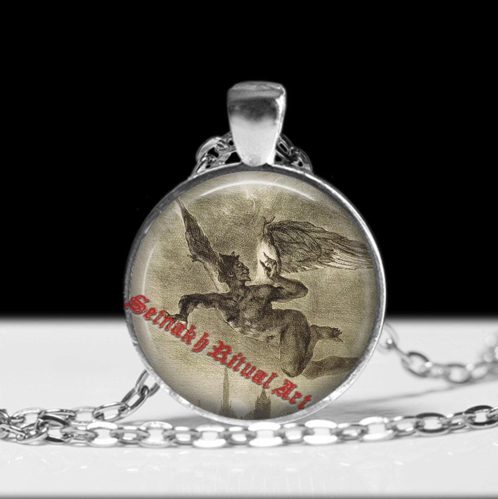 Lucifer pendant, satanic necklace, occult jewelry #427