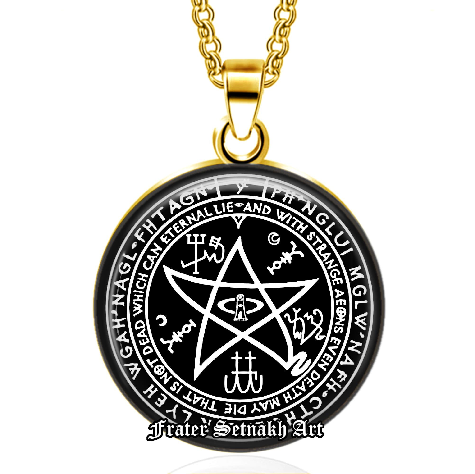 Necronomicon Amulet, The Elder Sign Pendant, Ritual Pendant, Mad Arab Book, Ancient Magick, Chaos Talisman, Necronomicon Talisman #15.1