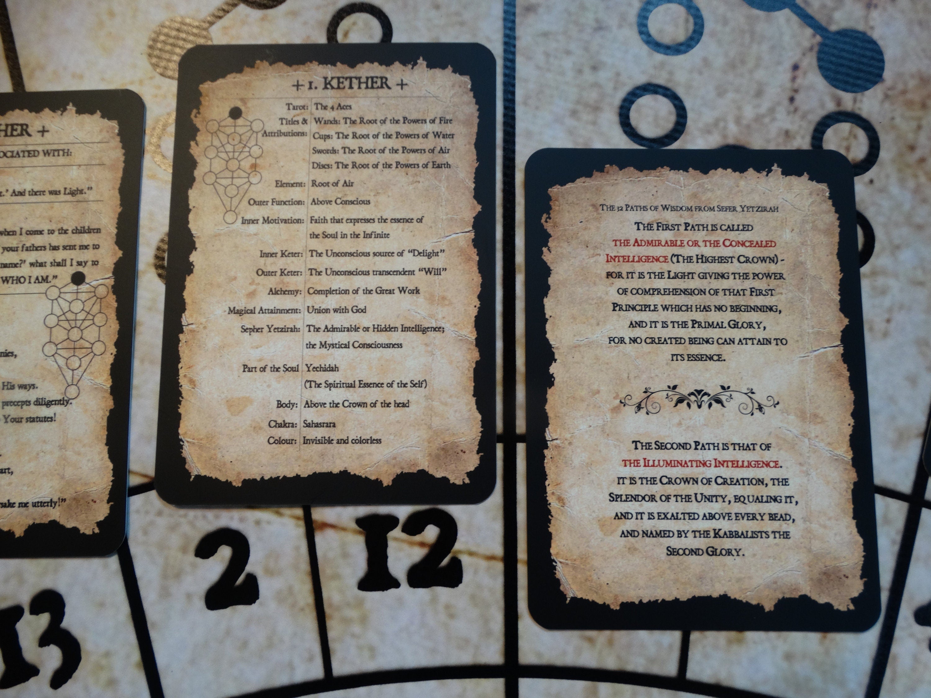 The Tree of Life - The 44 Spiritual Cards with a lot of information, Sephiroth, learning Kabbalah, gift for tarot readers, Qabbalah, Alchemy