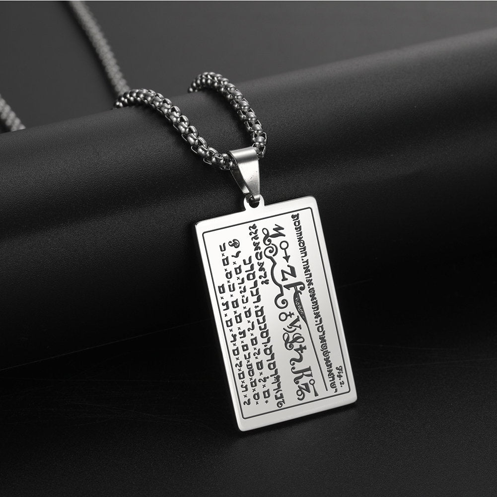 Seven Seals of Moses Necklace - Occult Talisman for Wealth, Health & Knowledge - Stainless Steel Amulet - Esoteric Protection Jewelry #395