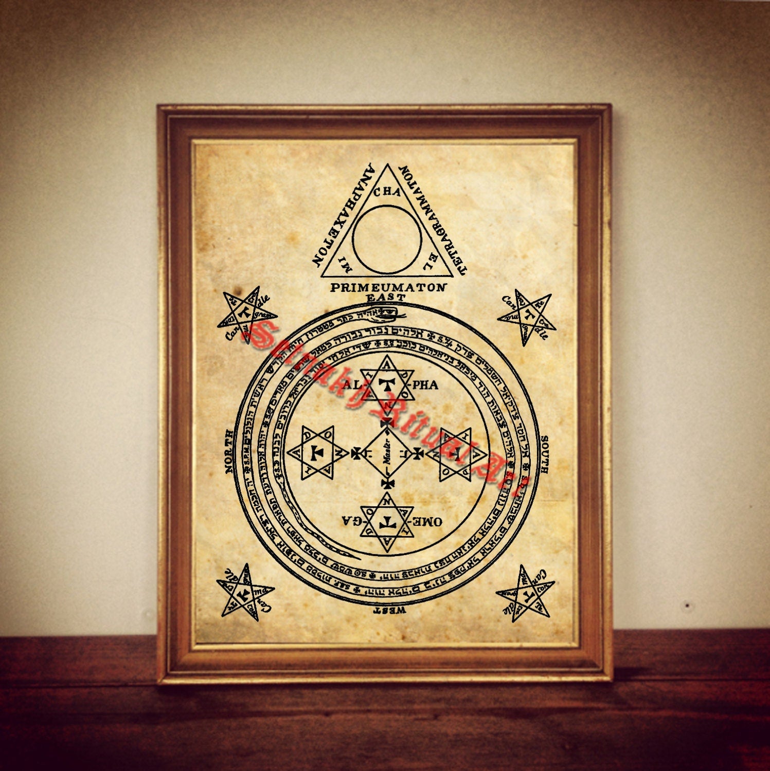 The Magical Circle of King Solomon print, poster, The Lesser Key, occult print, magic illustration, esoteric poster, summoning spirits #GOE1