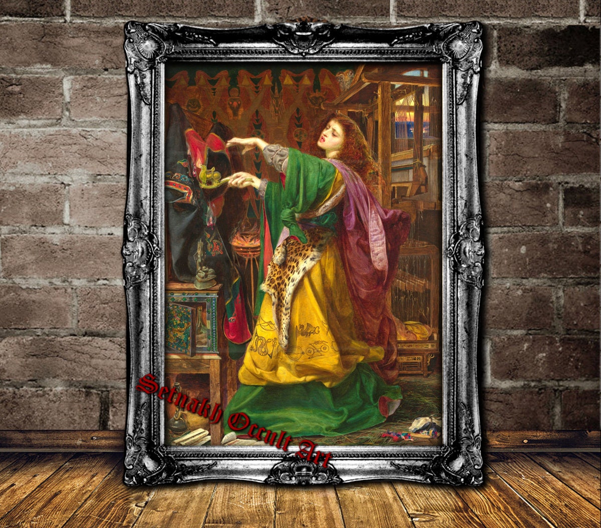 Morgan le Fay, Witch print, dark theme poster, witchcraft illustration, occult art, Magick, Sorcery, gothic gift, home decor #W1