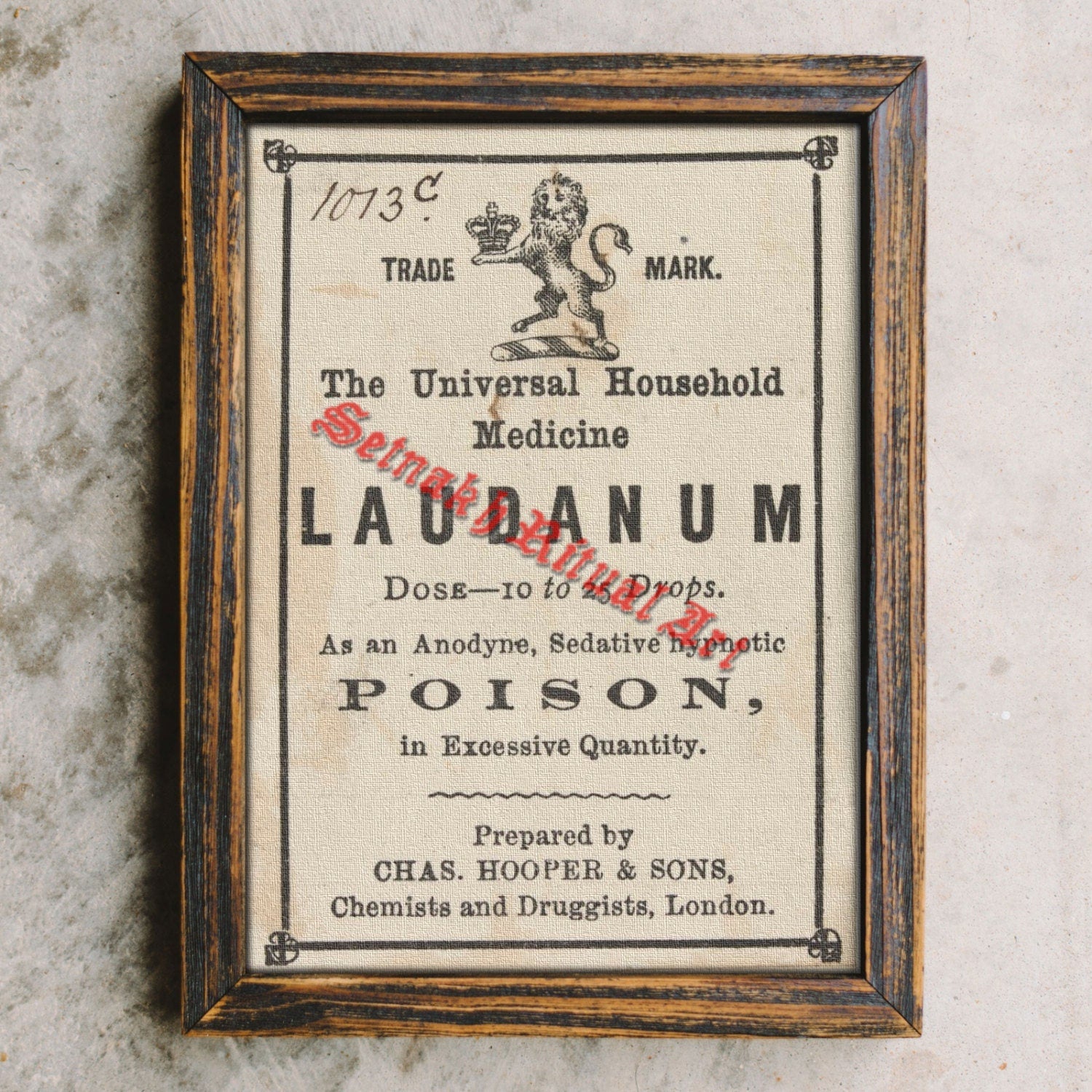 Laudanum label print, vintage poison poster, witchcraft, witch art, witchy home decor, gothic wall art, mysticism, witch #379