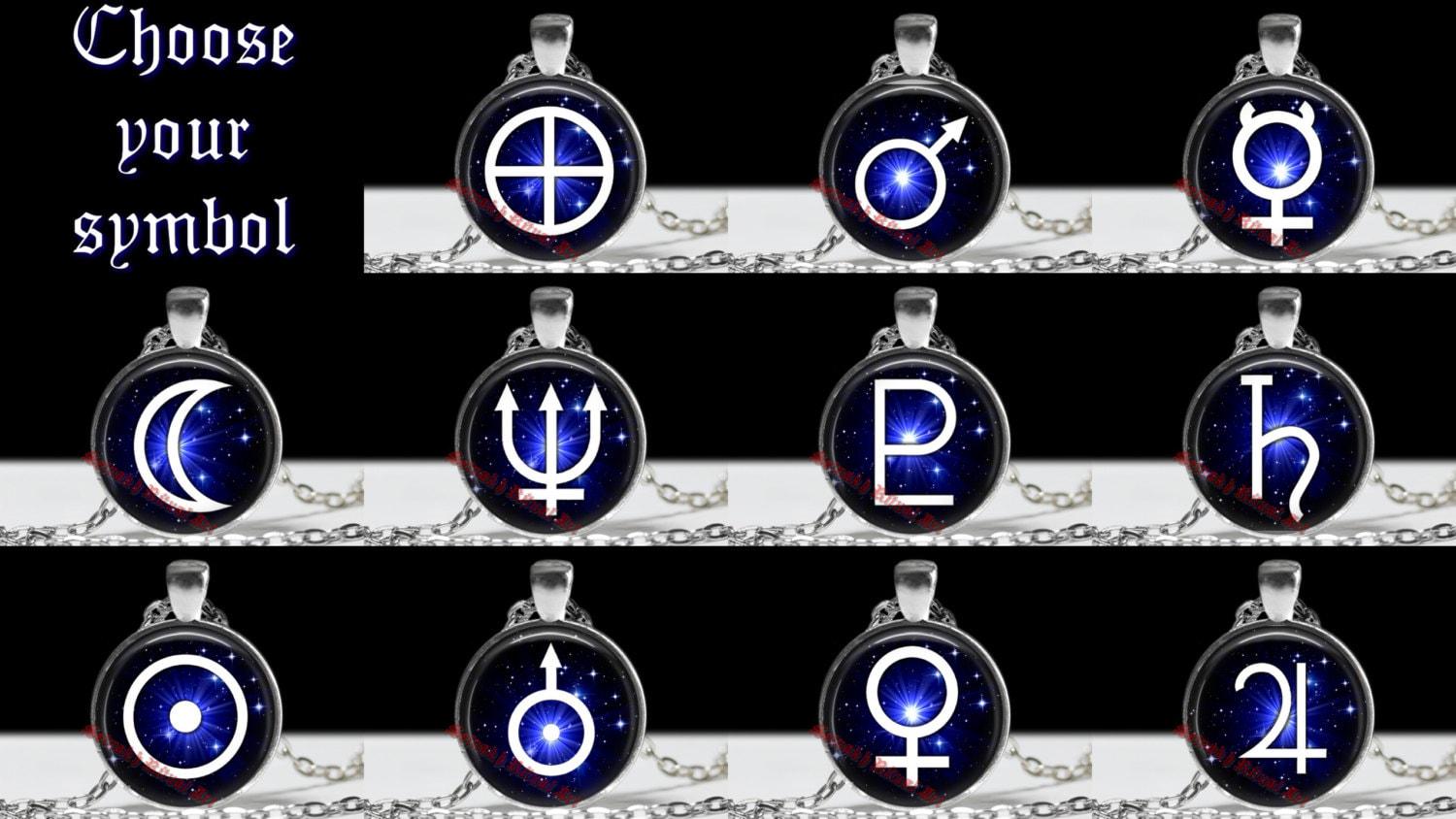 Planetary necklace, Astrology jewelry, Mercury pendant, Venus jewellery, Earth, Mars, Jupiter, Saturn, Uranus, Neptun, Pluto talisman #117