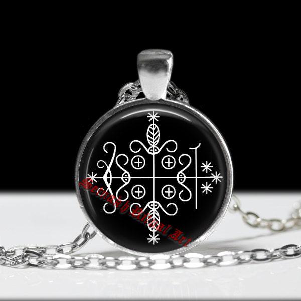 Papa Legba veve talisman, Voodoo amulet, Haitian, New Orlean, Louisiana vodou necklace, ritual and occult necklace, magick magic pendant #26