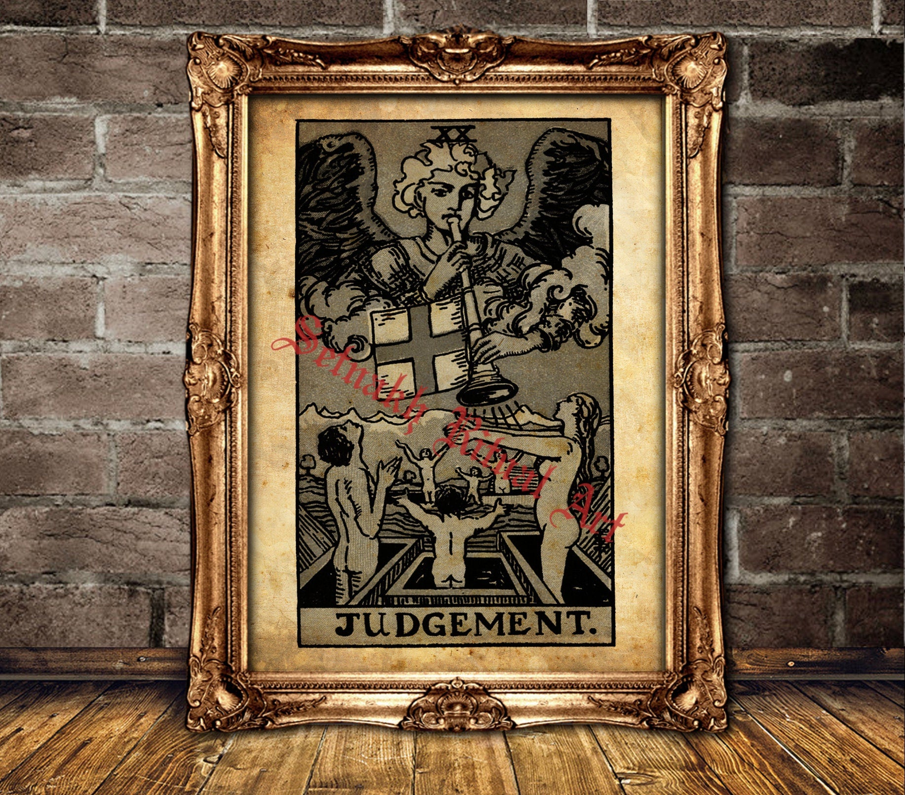The Judgement Tarot print, Judgement, rebirth, inner calling, absolution, occult art print, occult poster, mystic home decor #396.20