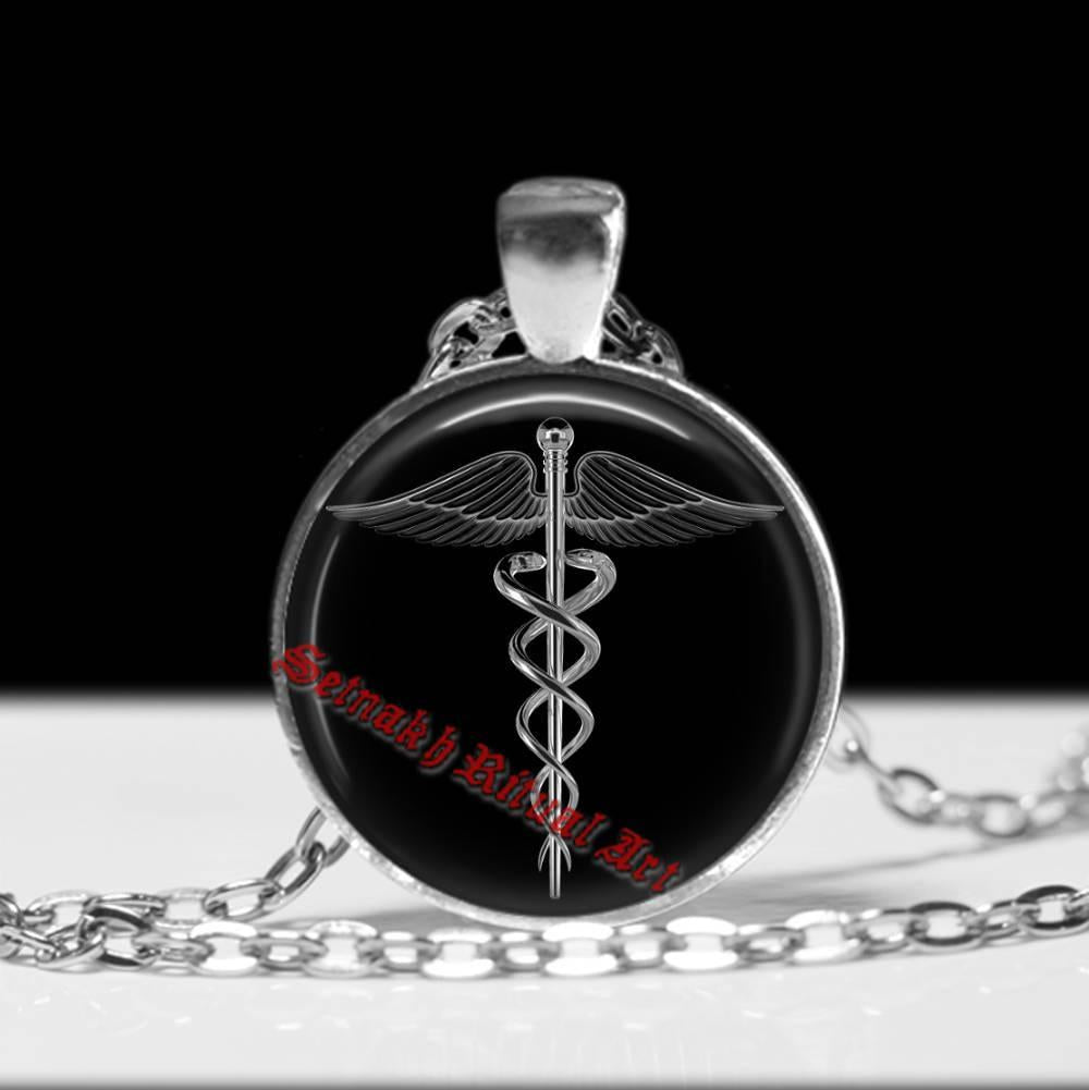 Caduceus talisman, Hermes Trismegistus wand pendant, occult jewelry, gnostic jewelry, magic amulet, esoteric, sacred jewelry #432