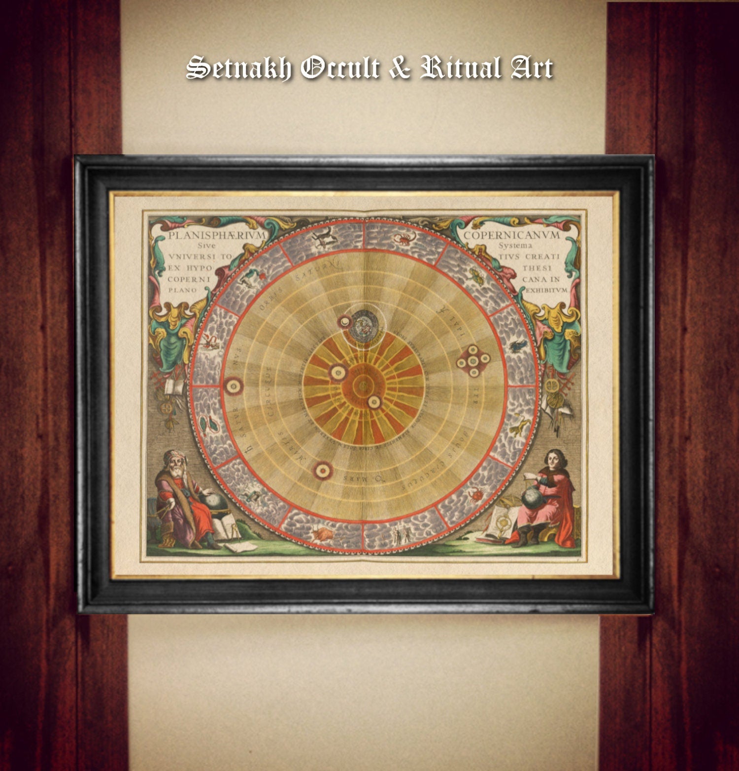 Antique illustration (Plate 4) from 1660 celestial atlas “Harmonia Macrocosmica...” by Andreas Cellarius, Astronomy print, #CE5.4