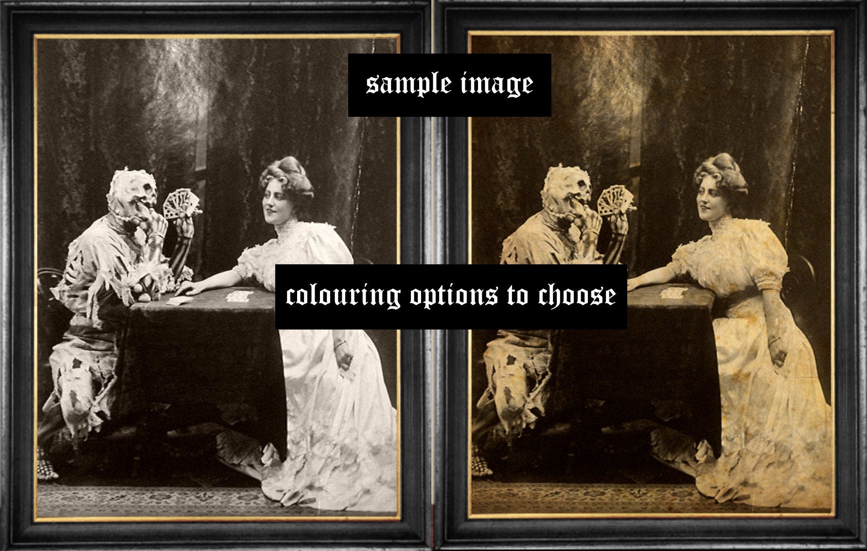 Vintage, Victorian Play 'Death and the lady' 1906, dark art, occult poster, gothic gift, esoteric home decor, witchcraft #VIC7.1