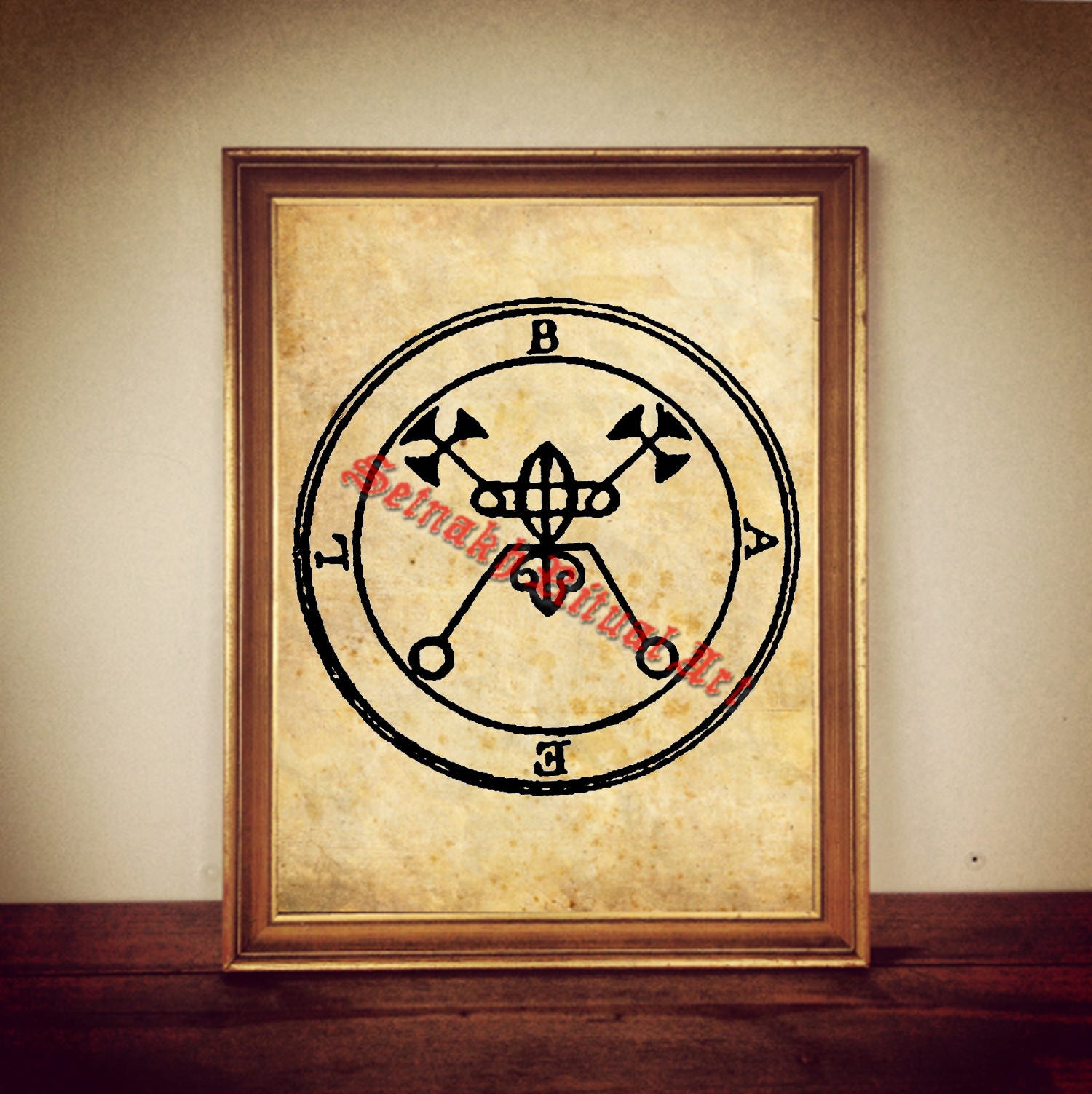 1 BAEL, BAAL demon seal print, Goetia sigil poster, Lemegeton demon art, Lesser Key of Solomon occult ritual cards summoning demons #104.1